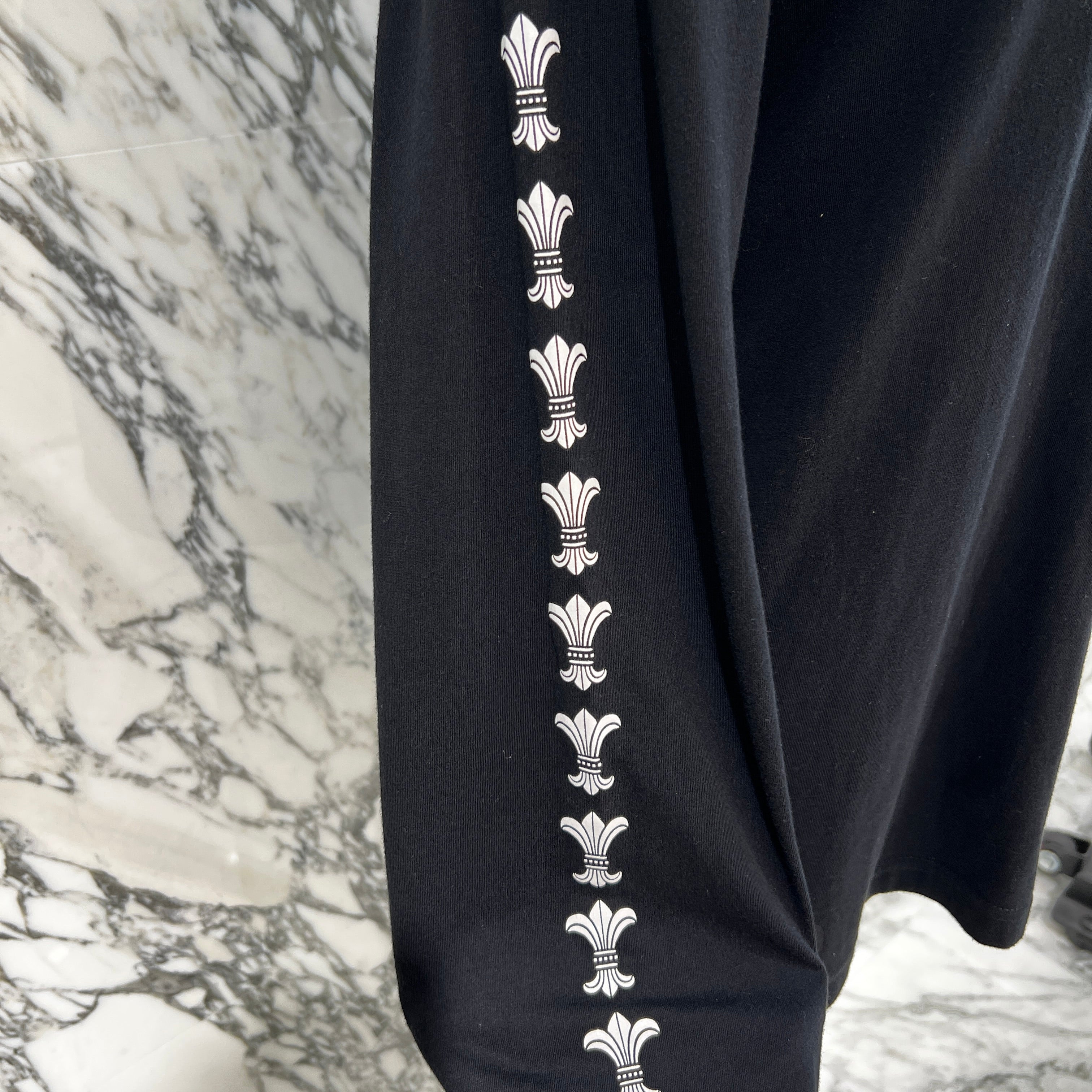 CHROME HEARTS Back Scroll BS FLARE Print Long Sleeve Tee Size M クロムハーツ バックスクロール BSフレア プリント ロングスリーブ Tシャツ サイズM