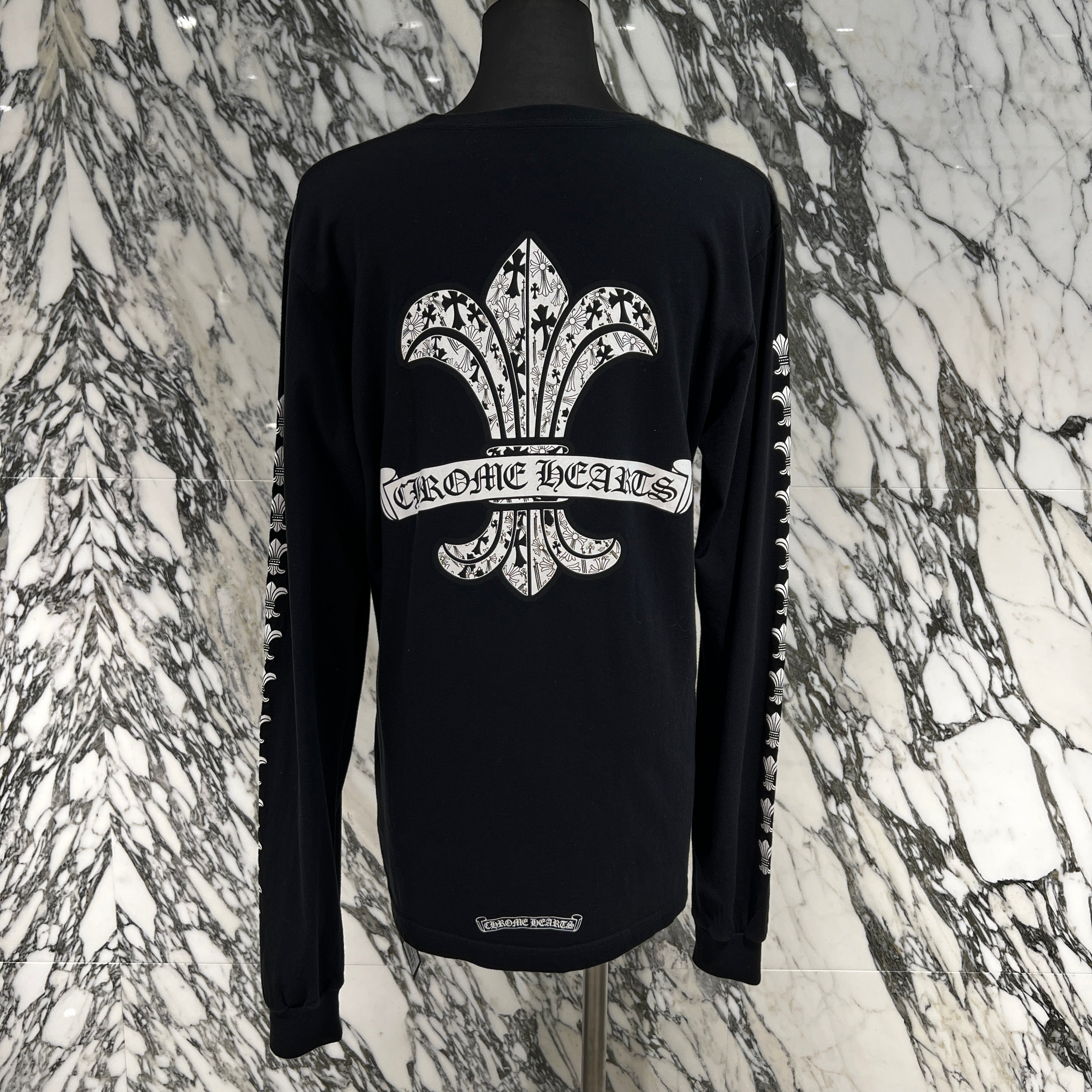 CHROME HEARTS Back Scroll BS FLARE Print Long Sleeve Tee Size M クロムハーツ バックスクロール BSフレア プリント ロングスリーブ Tシャツ サイズM