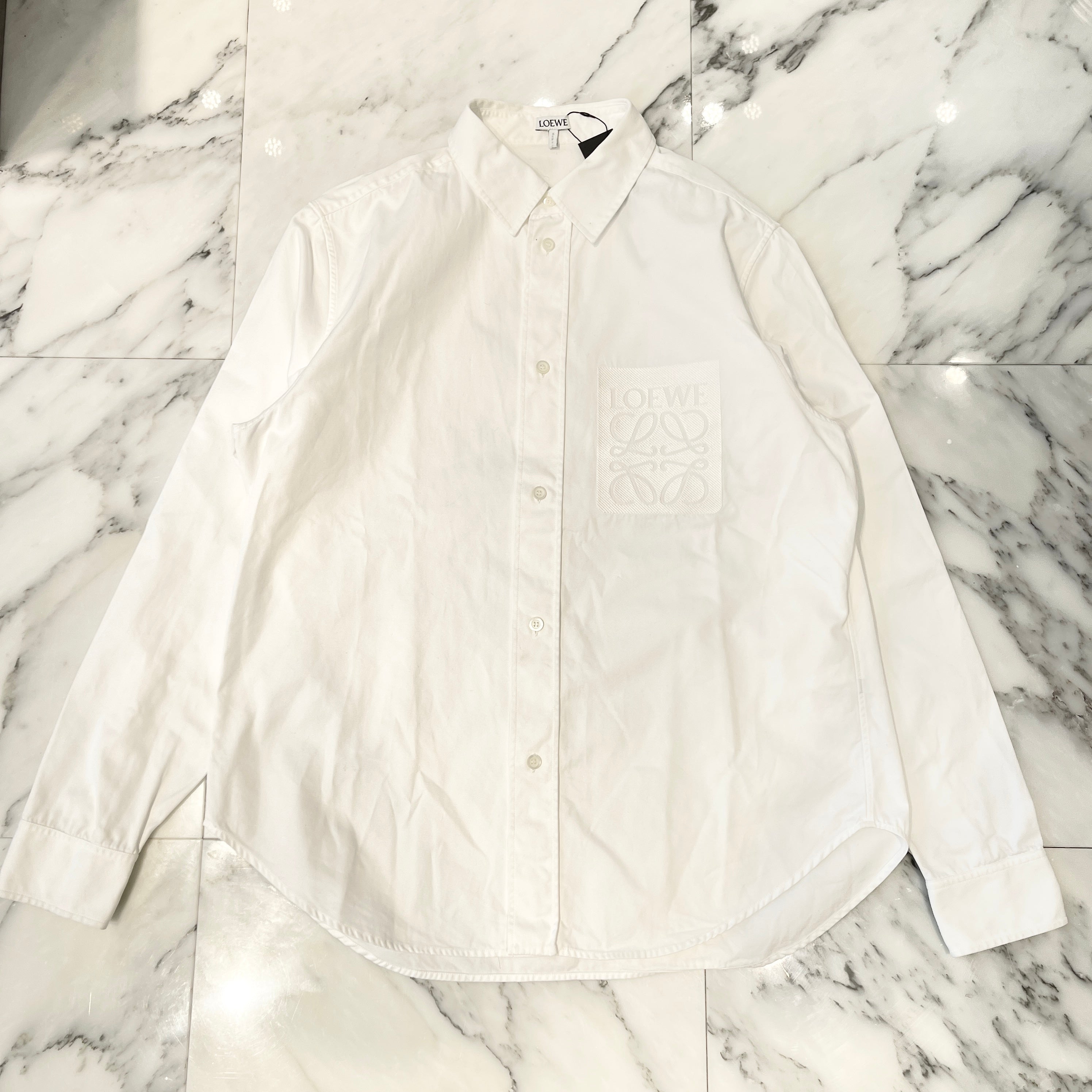 LOEWE 2024SS Embroidery Anagram Logo Shirt H526Y05X46 Size 37 ロエベ 刺繍 アナグラム ロゴ シャツ ワイシャツ サイズ37