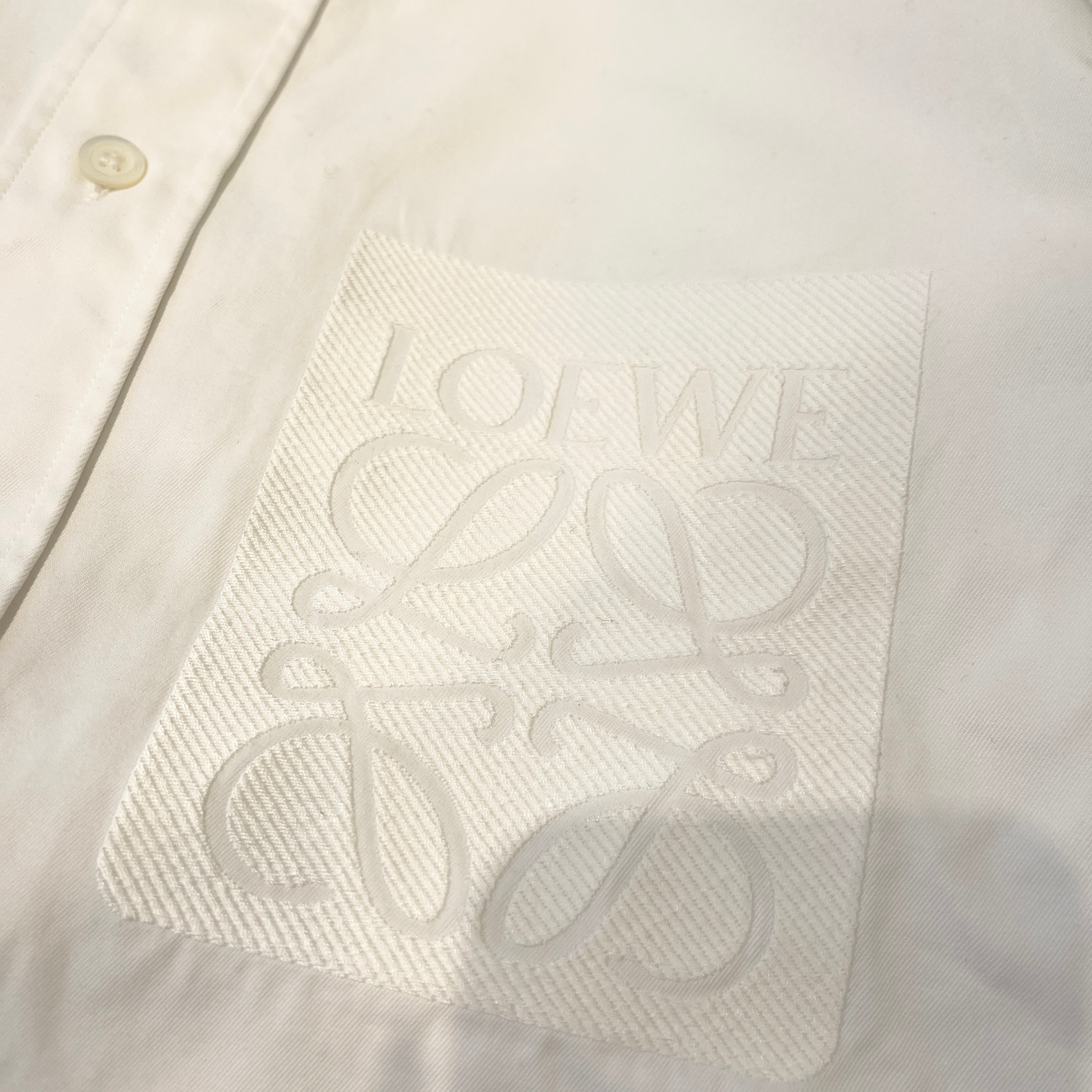 LOEWE 2024SS Embroidery Anagram Logo Shirt H526Y05X46 Size 37 ロエベ 刺繍 アナグラム ロゴ シャツ ワイシャツ サイズ37