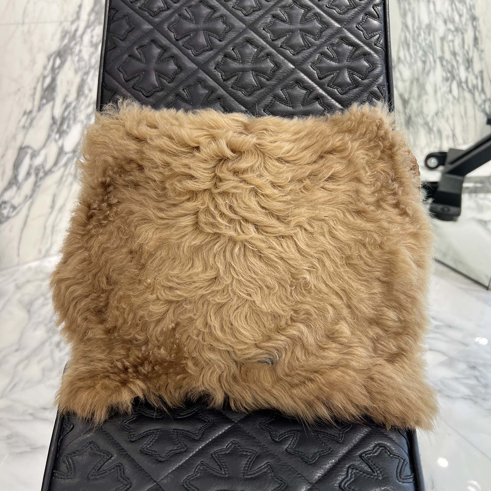 CHROME HEARTS Large Cross Mouton fur Miss Bean Bag クロムハーツ ラージクロス ムートンファー ミス ビーン バッグ