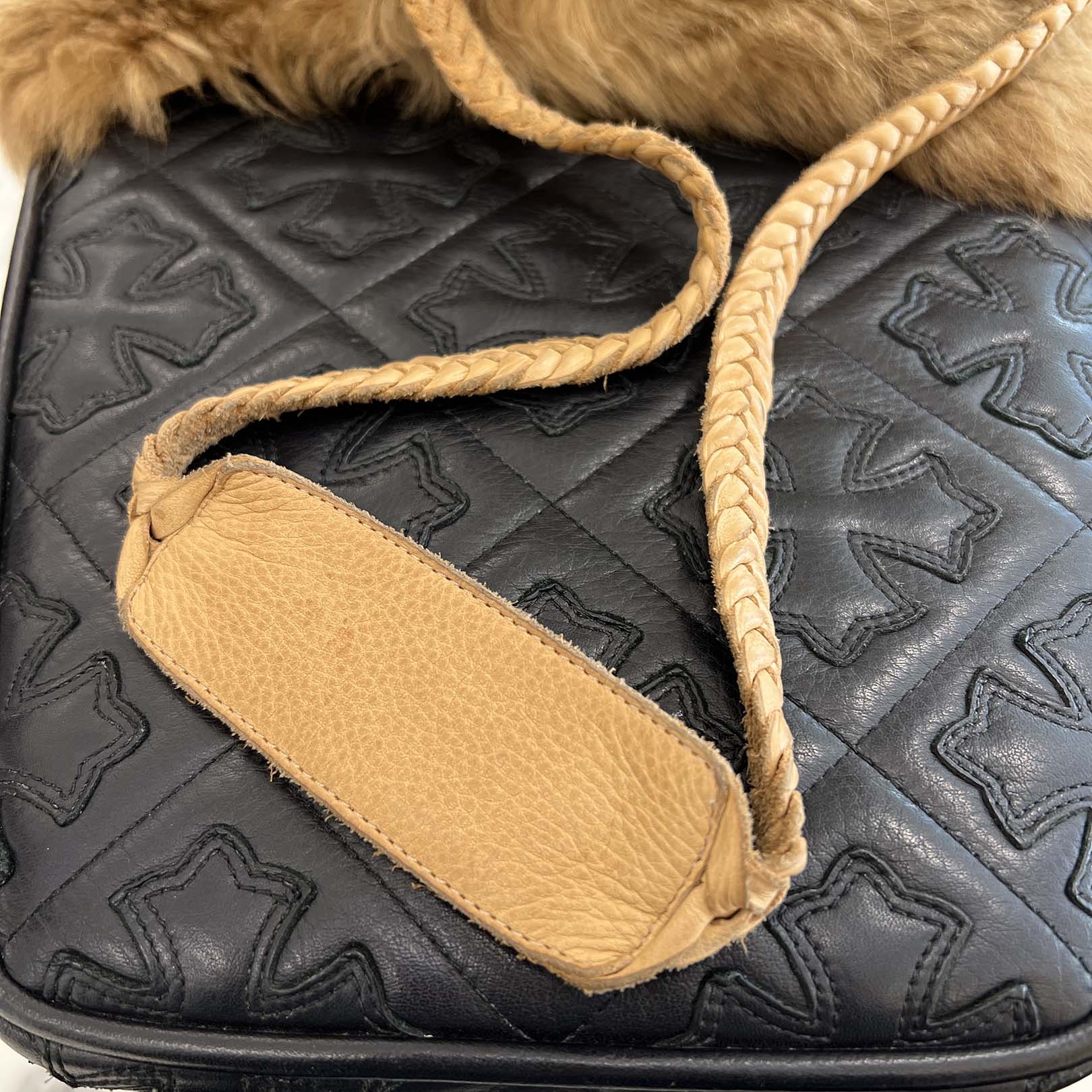 CHROME HEARTS Large Cross Mouton fur Miss Bean Bag クロムハーツ ラージクロス ムートンファー ミス ビーン バッグ