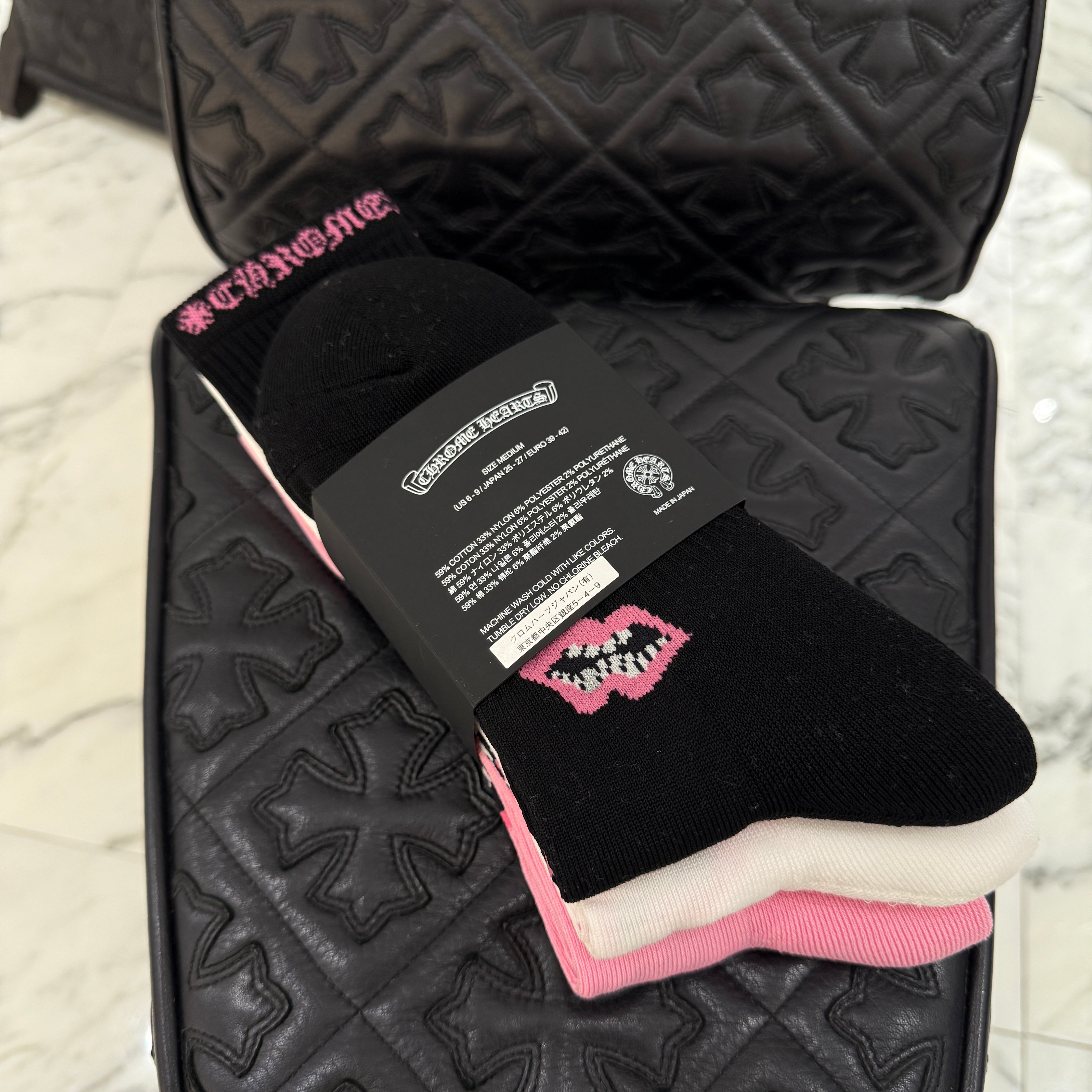 CHROME HEARTS × MATTY BOY Chomper Socks x3 Size M(JP25-27) クロムハーツ × マッティボーイ チョンパー ソックス 靴下 サイズM(JP25-27)