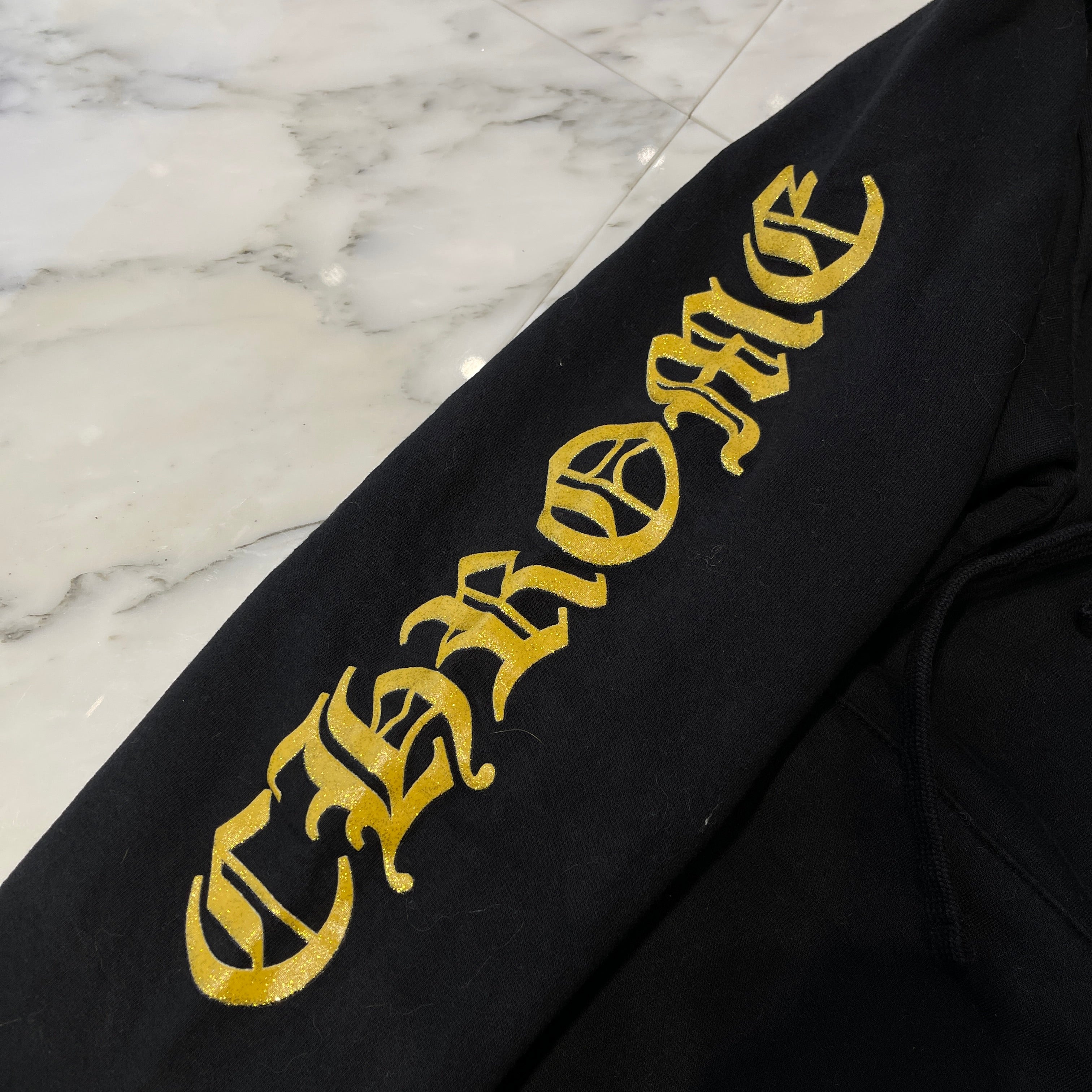 CHROME HEARTS 1988 Vertical Logo Glitter Pullover hoodie Size L クロムハーツ 1988 ヴァーティカルロゴ グリッタープルオーバーフーディー サイズL
