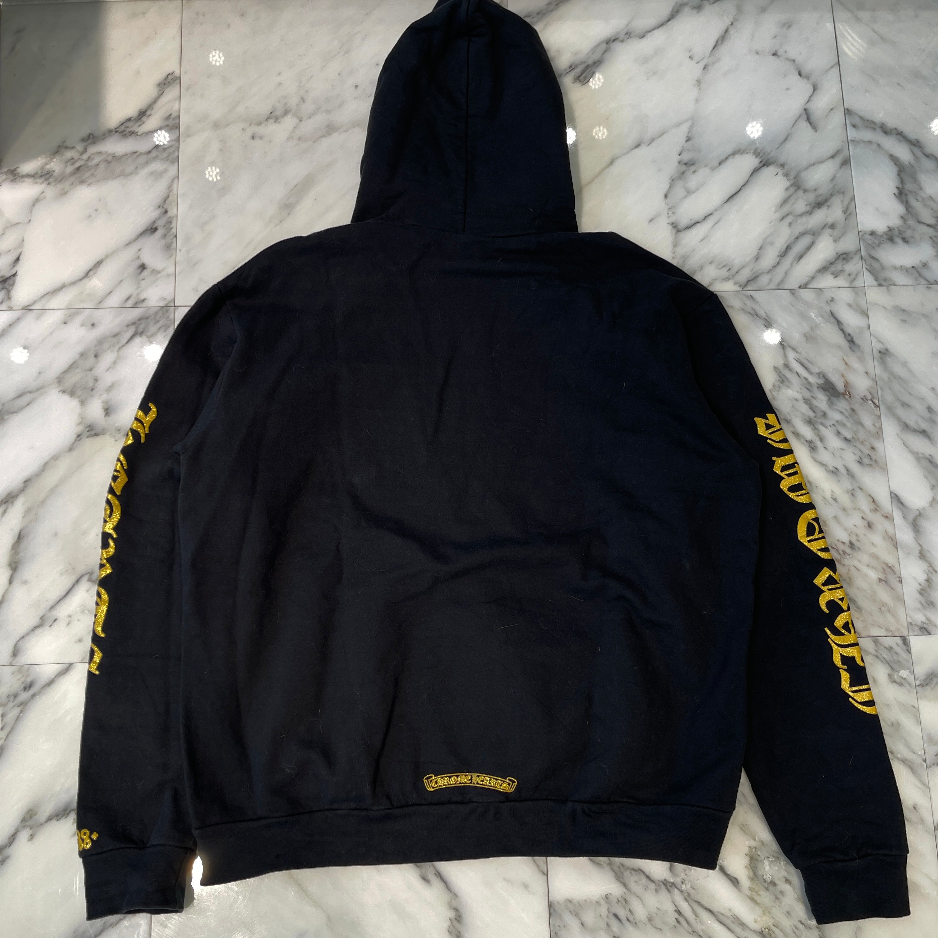 CHROME HEARTS 1988 Vertical Logo Glitter Pullover hoodie Size L クロムハーツ 1988 ヴァーティカルロゴ グリッタープルオーバーフーディー サイズL