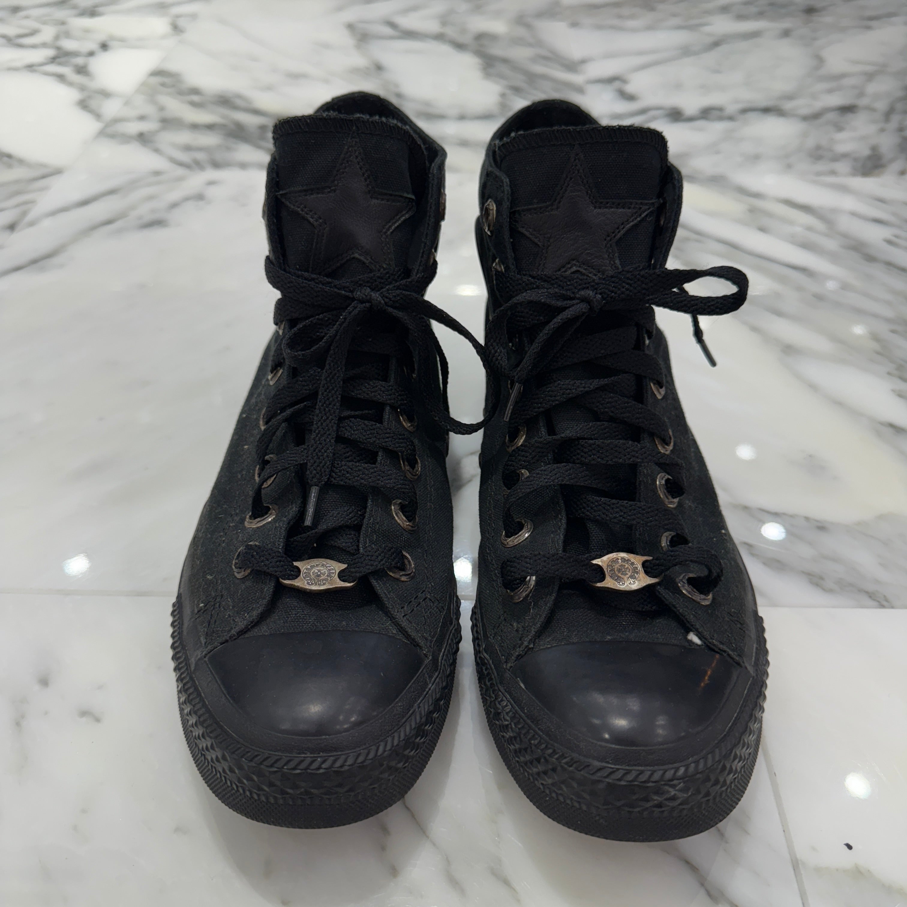 CHROME HEARTS × CONVERSE ALL STAR Silver Dagger Canvas High Top Sneakers Size 26.0cm クロムハーツ × コンバース オールスター シルバーダガー キャンバス ハイカットスニーカー サイズ26.0cm