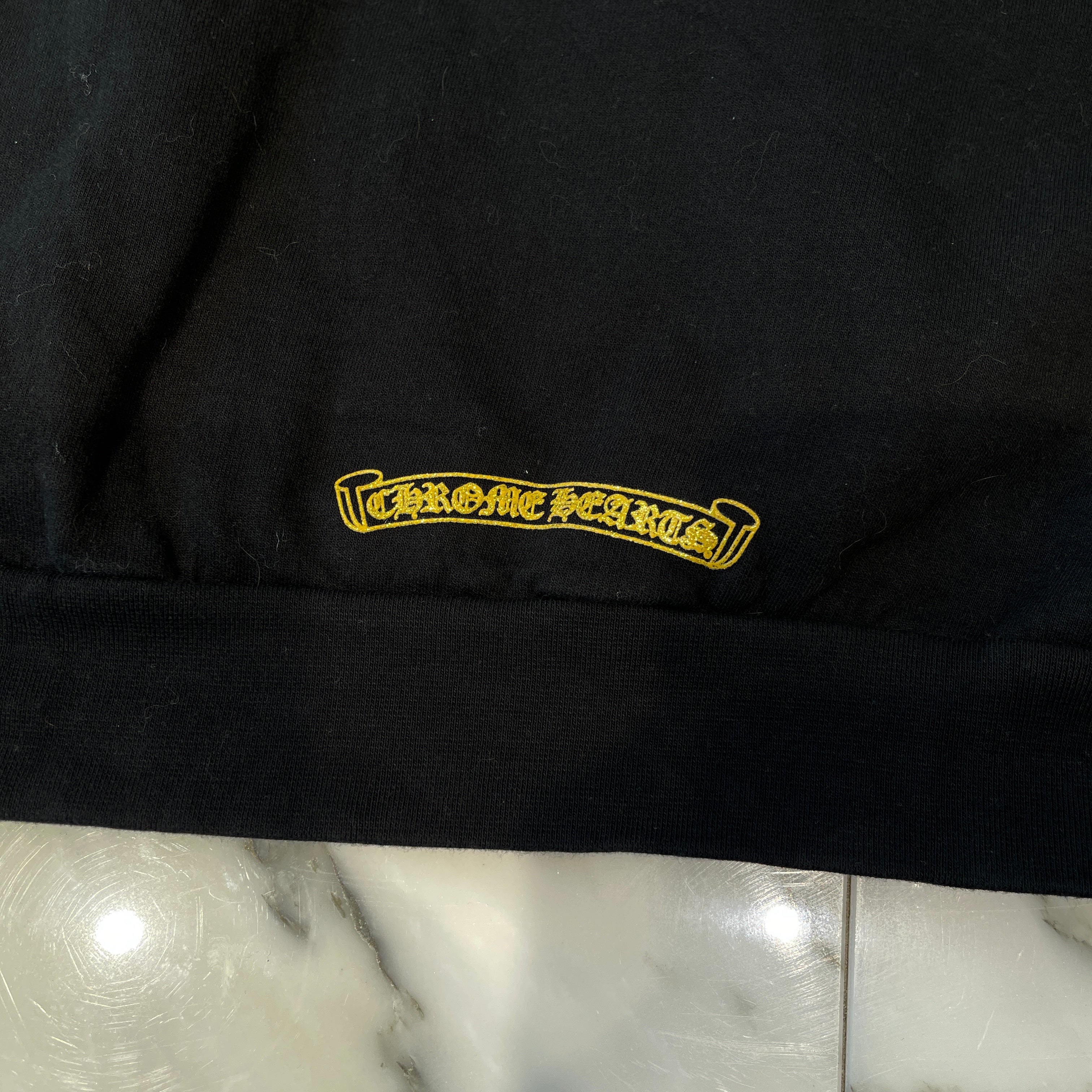CHROME HEARTS 1988 Vertical Logo Glitter Pullover hoodie Size L クロムハーツ 1988 ヴァーティカルロゴ グリッタープルオーバーフーディー サイズL