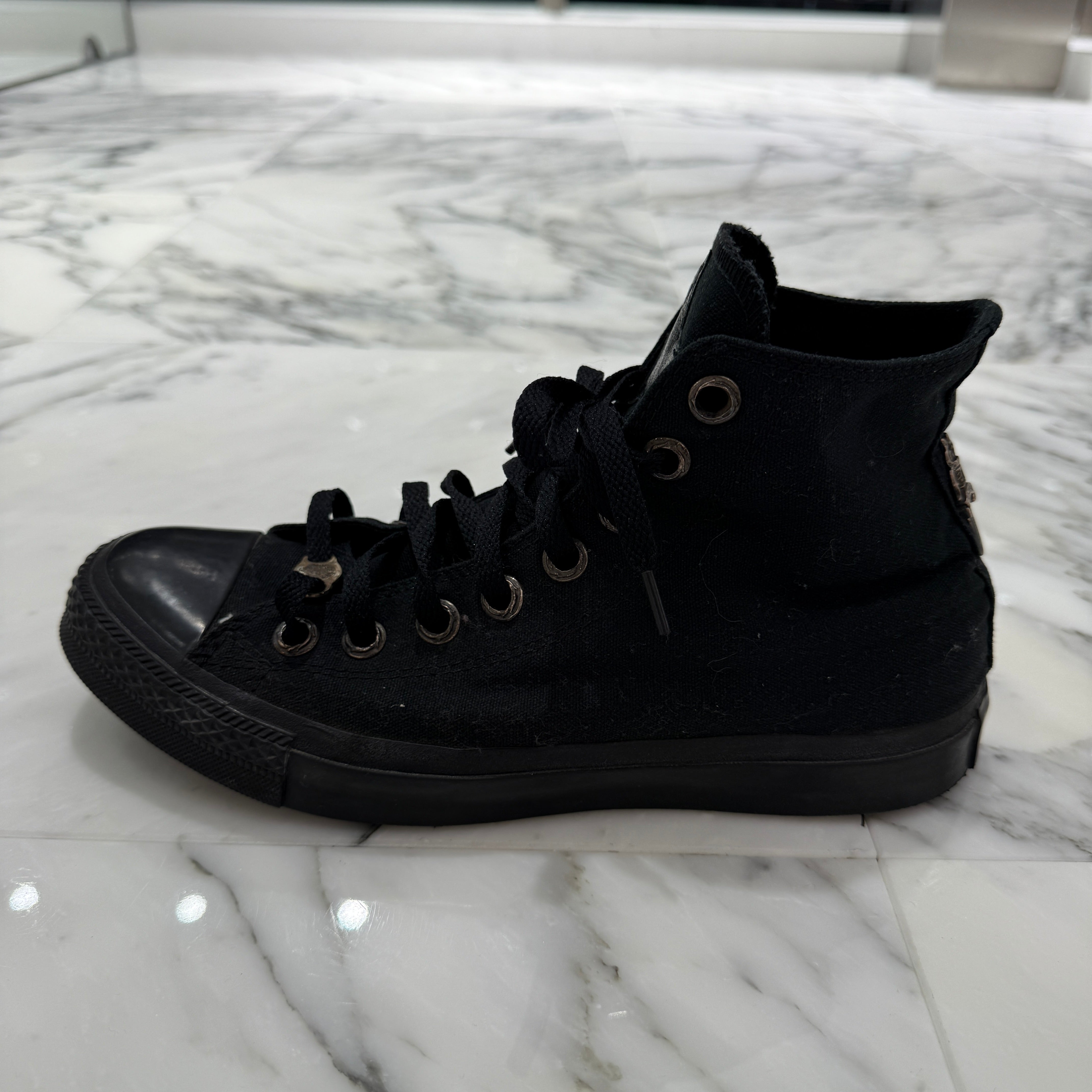 CHROME HEARTS × CONVERSE ALL STAR Silver Dagger Canvas High Top Sneakers Size 26.0cm クロムハーツ × コンバース オールスター シルバーダガー キャンバス ハイカットスニーカー サイズ26.0cm