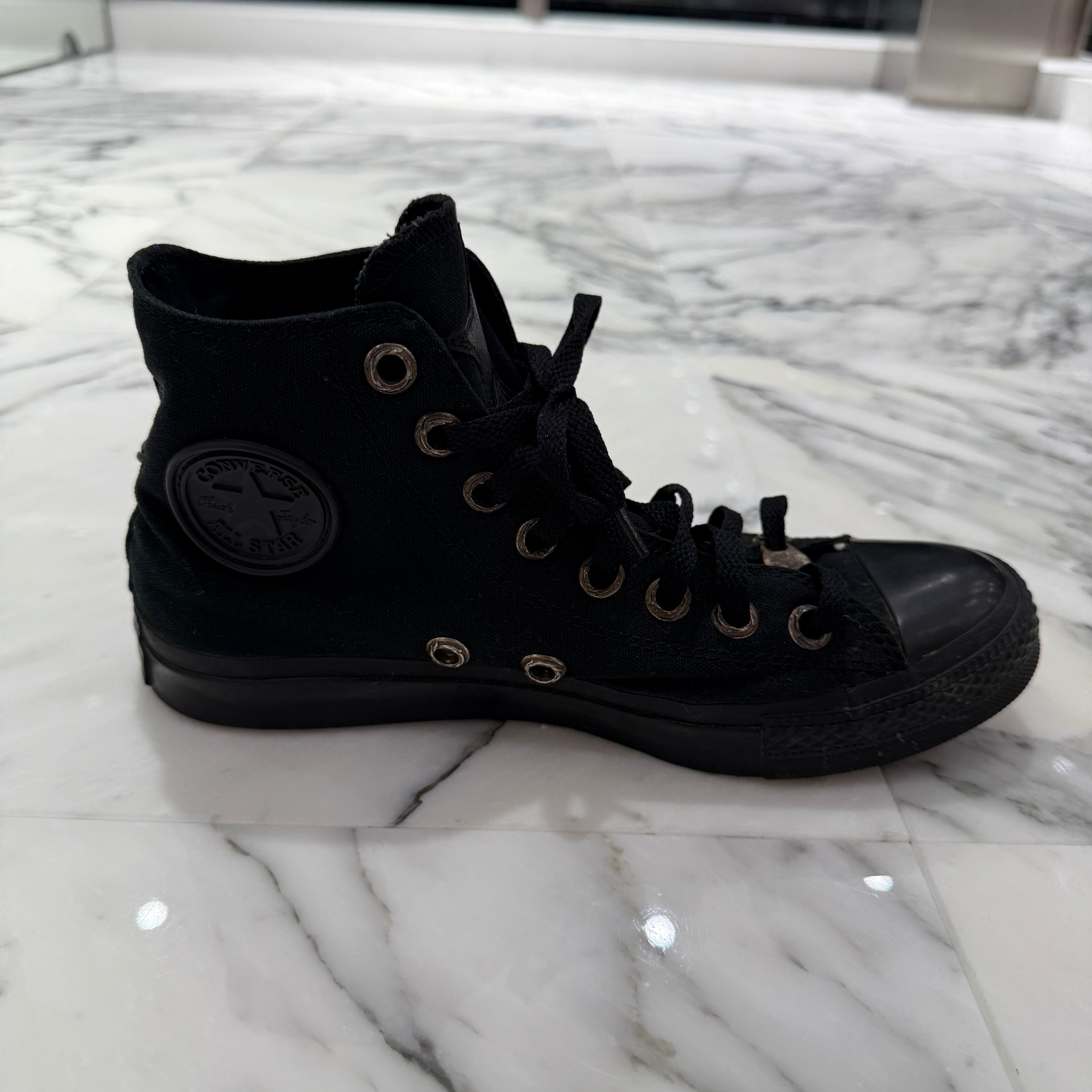 CHROME HEARTS × CONVERSE ALL STAR Silver Dagger Canvas High Top