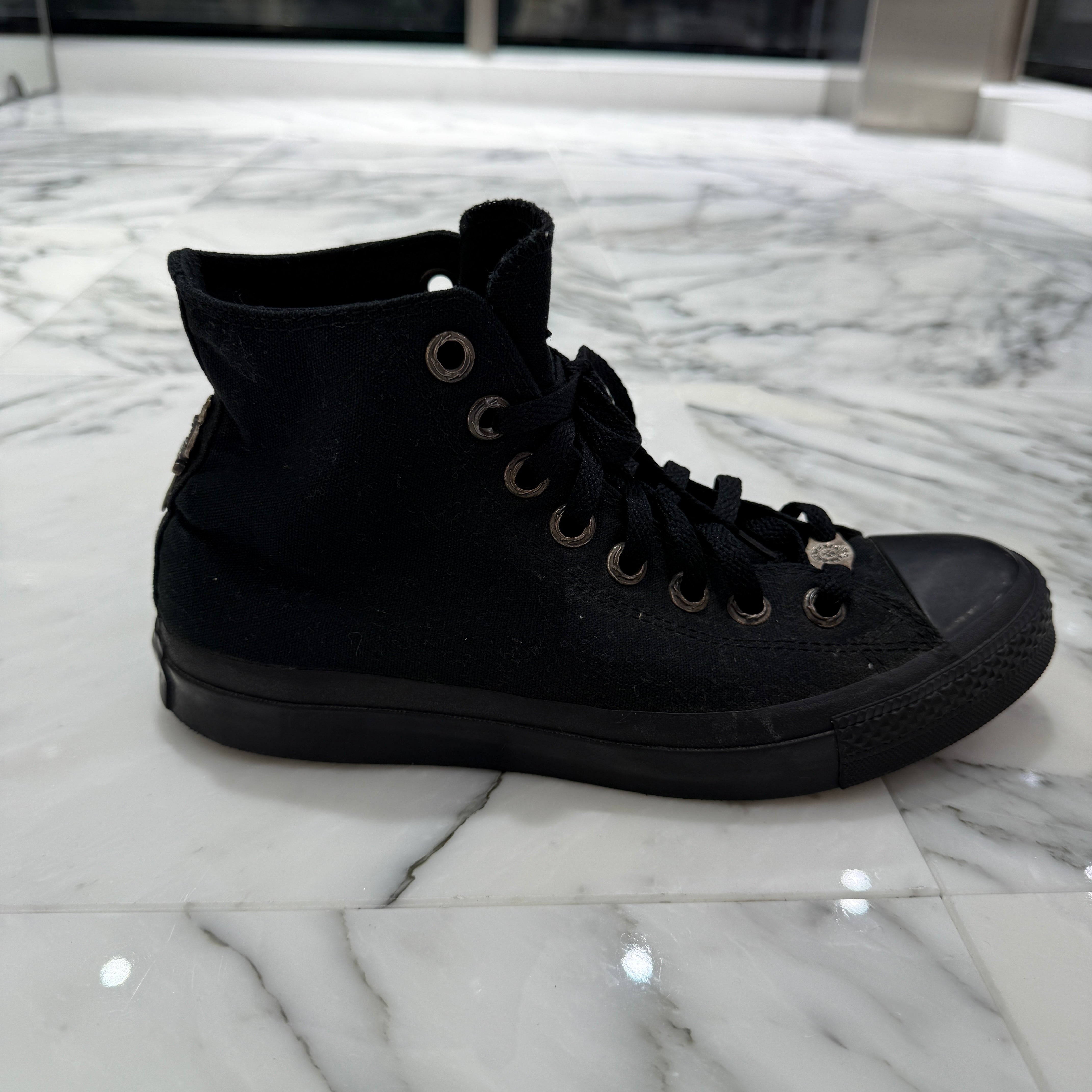 CHROME HEARTS × CONVERSE ALL STAR Silver Dagger Canvas High Top Sneakers Size 26.0cm クロムハーツ × コンバース オールスター シルバーダガー キャンバス ハイカットスニーカー サイズ26.0cm