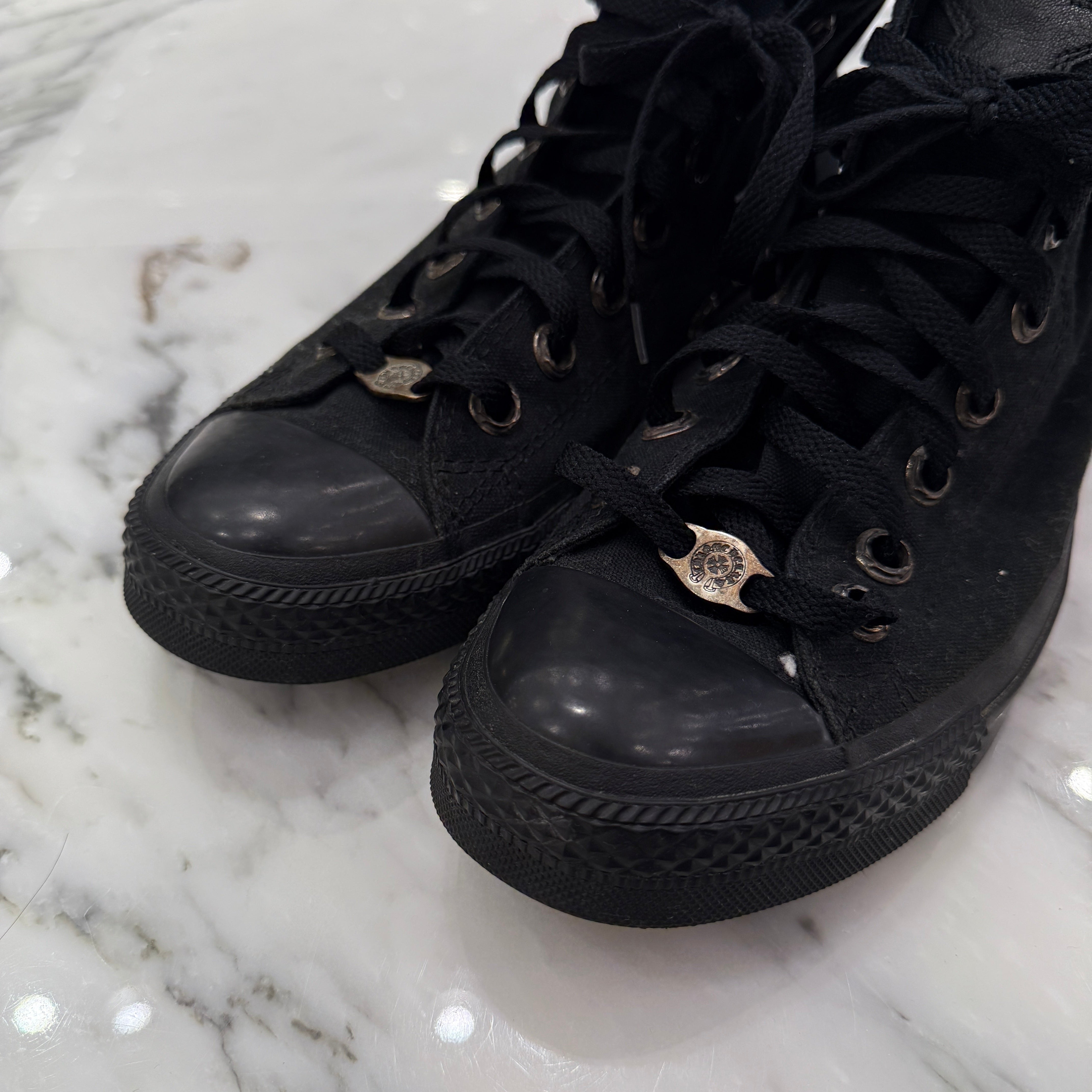 CHROME HEARTS × CONVERSE ALL STAR Silver Dagger Canvas High Top Sneakers Size 26.0cm クロムハーツ × コンバース オールスター シルバーダガー キャンバス ハイカットスニーカー サイズ26.0cm