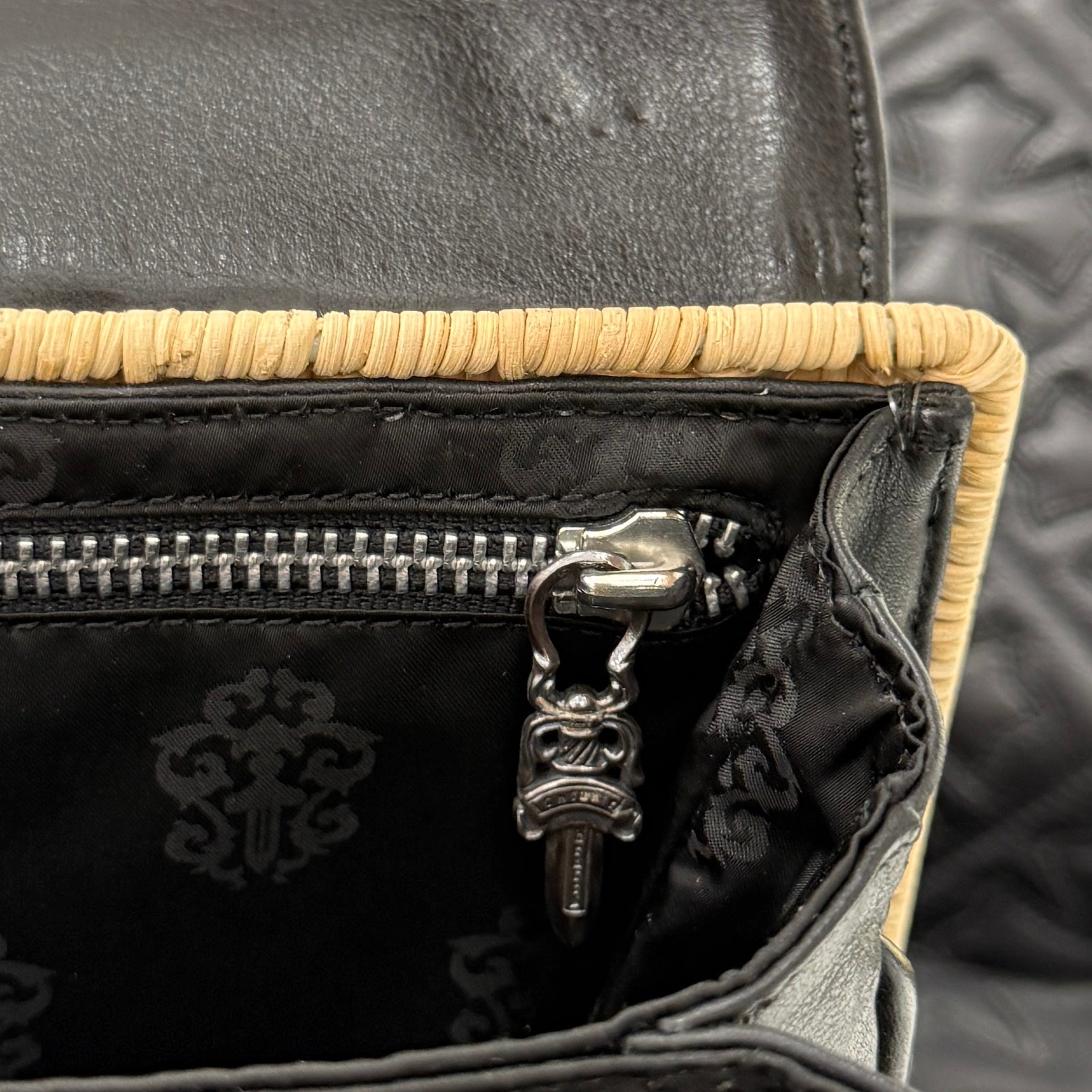 CHROME HEARTS CH Cross Leather Straw Bag クロムハーツ CHクロス レザー ストローバッグ