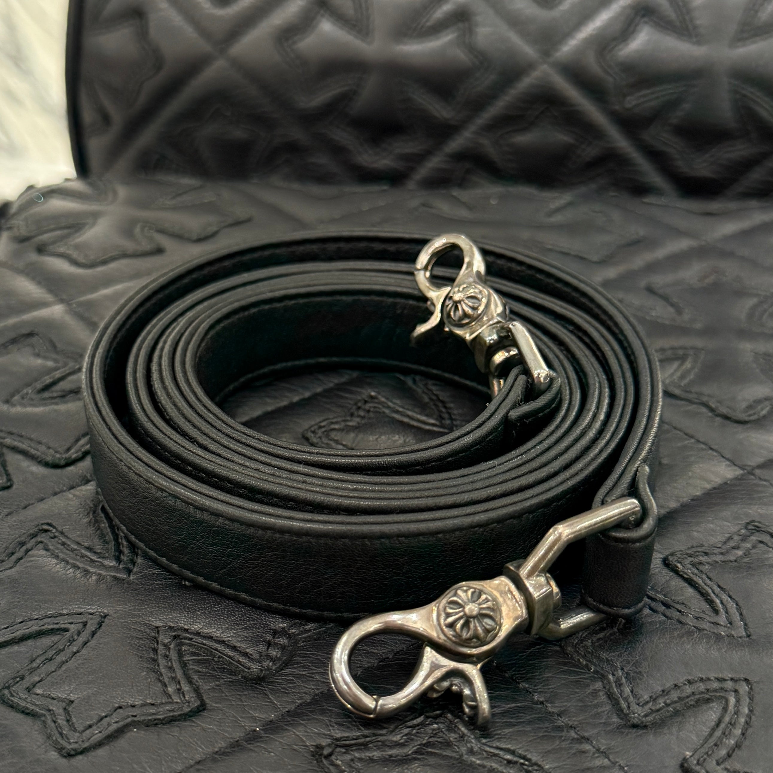 CHROME HEARTS CH Cross Leather Straw Bag クロムハーツ CHクロス レザー ストローバッグ