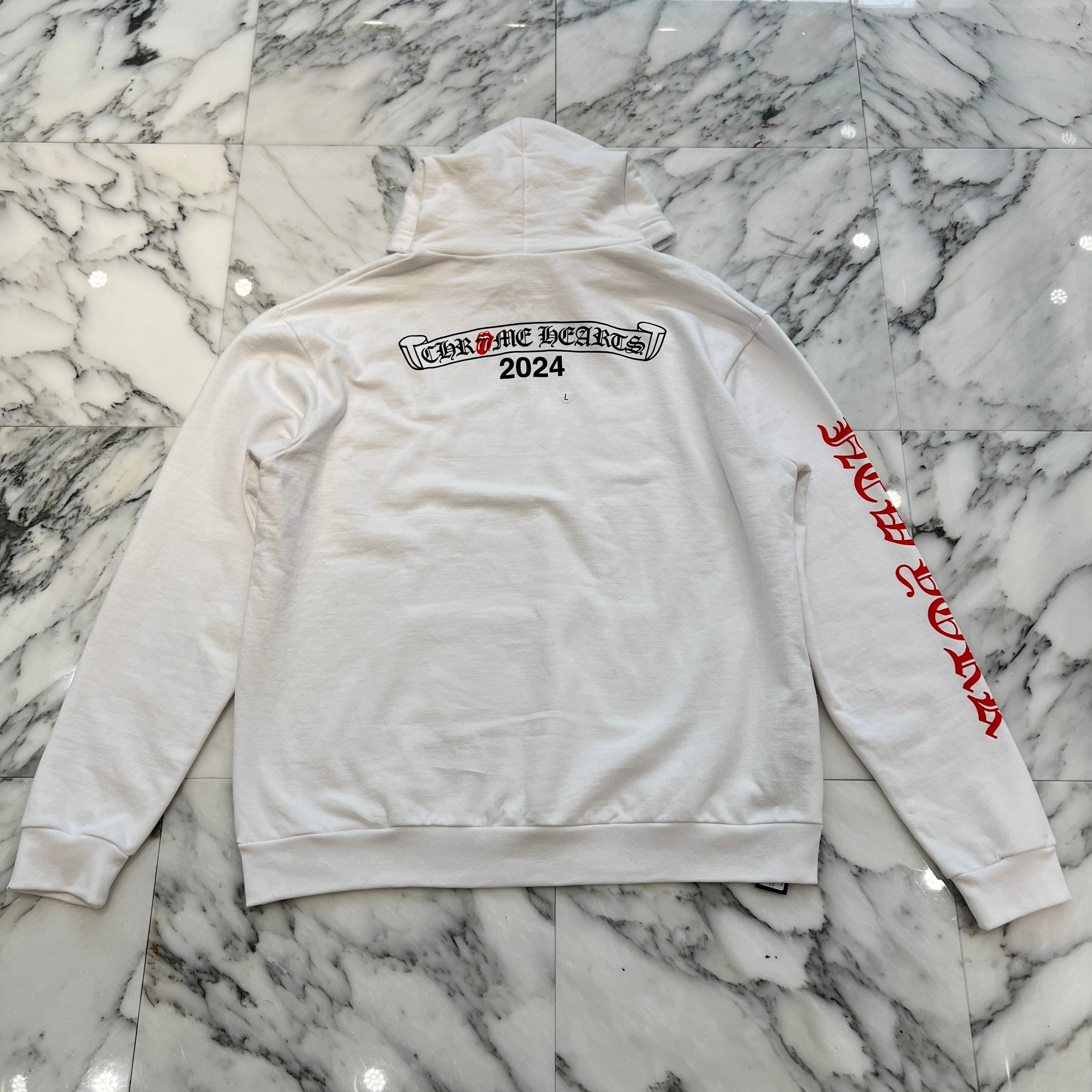 CHROME HEARTS × The Rolling Stones New York Limited Lip & Tan Pullover Hoodie Size L クロムハーツ × ローリングストーンズ ニューヨーク限定 リップアンドタン プルオーバー フーディ サイズL