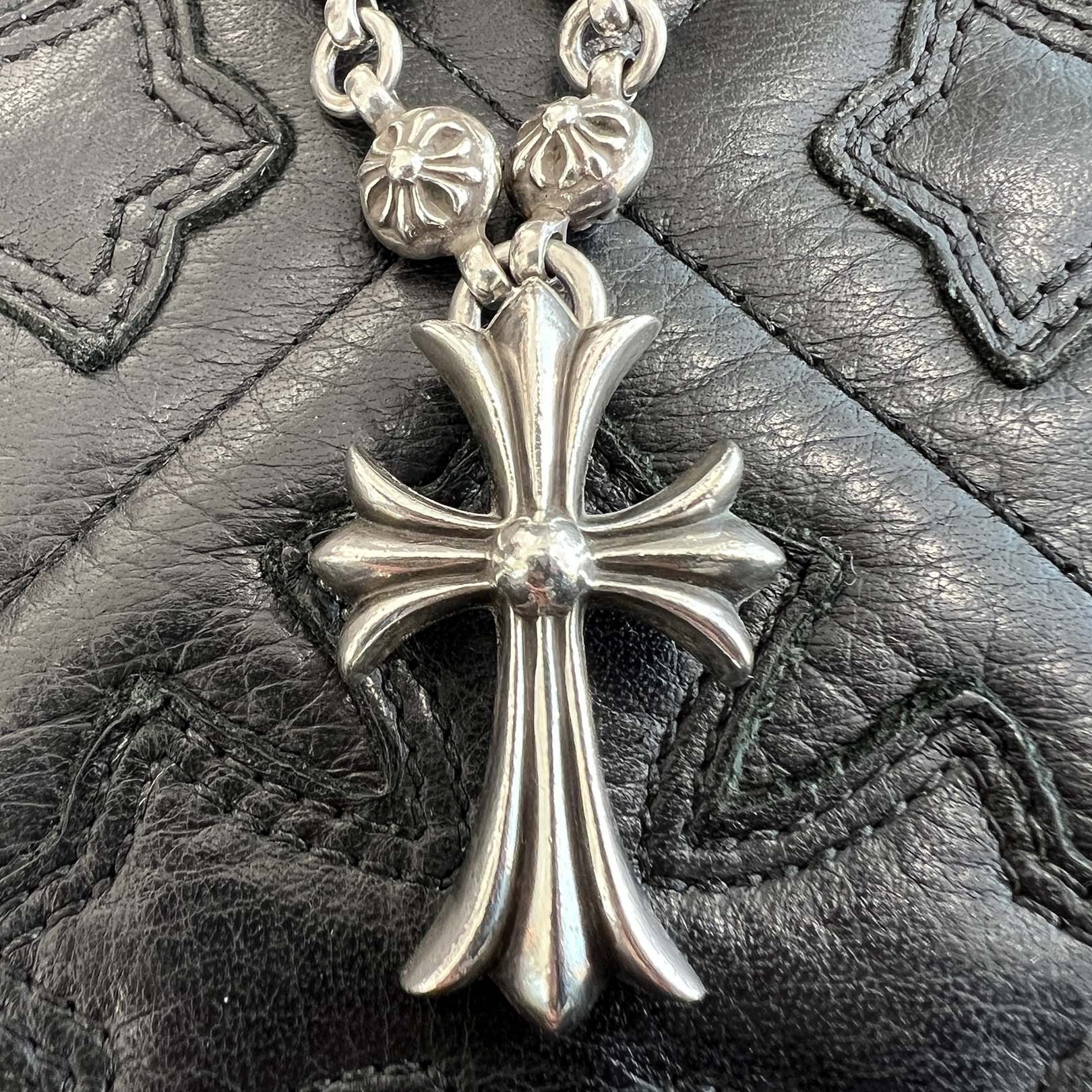 CHROME HEARTS CH Cross Pendant Small with Cross Ball Necklace クロムハーツ CHクロス ペンダント スモール ウィズ クロスボール ネックレス