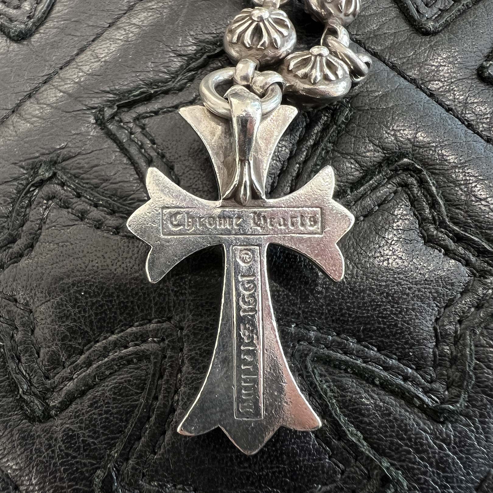 CHROME HEARTS CH Cross Pendant Small with Cross Ball Necklace クロムハーツ CHクロス ペンダント スモール ウィズ クロスボール ネックレス