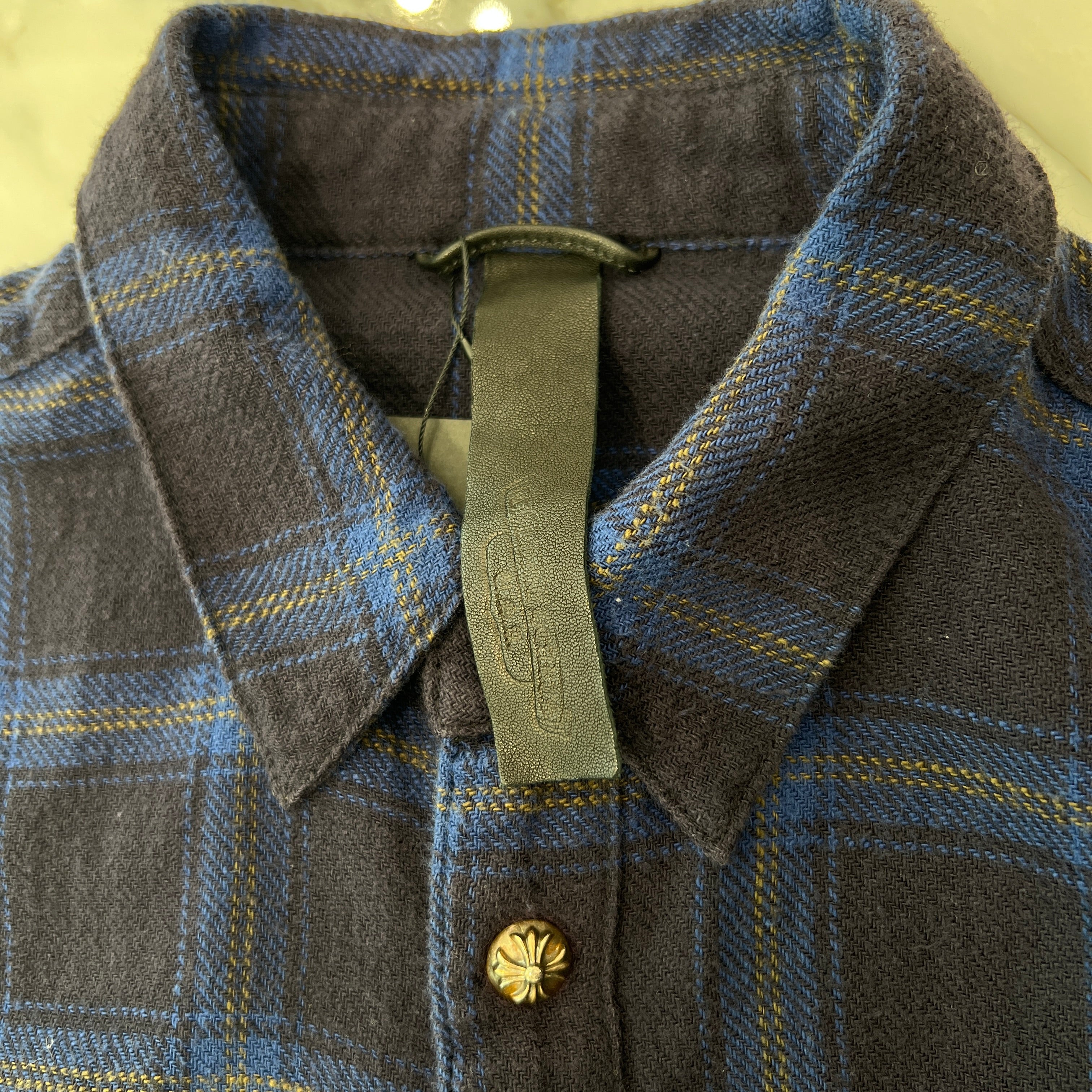 CHROME HEARTS Y NOT Loose Ends Check Shirt Size S クロムハーツ ワイノット ルーズエンド チェックシャツ サイズS