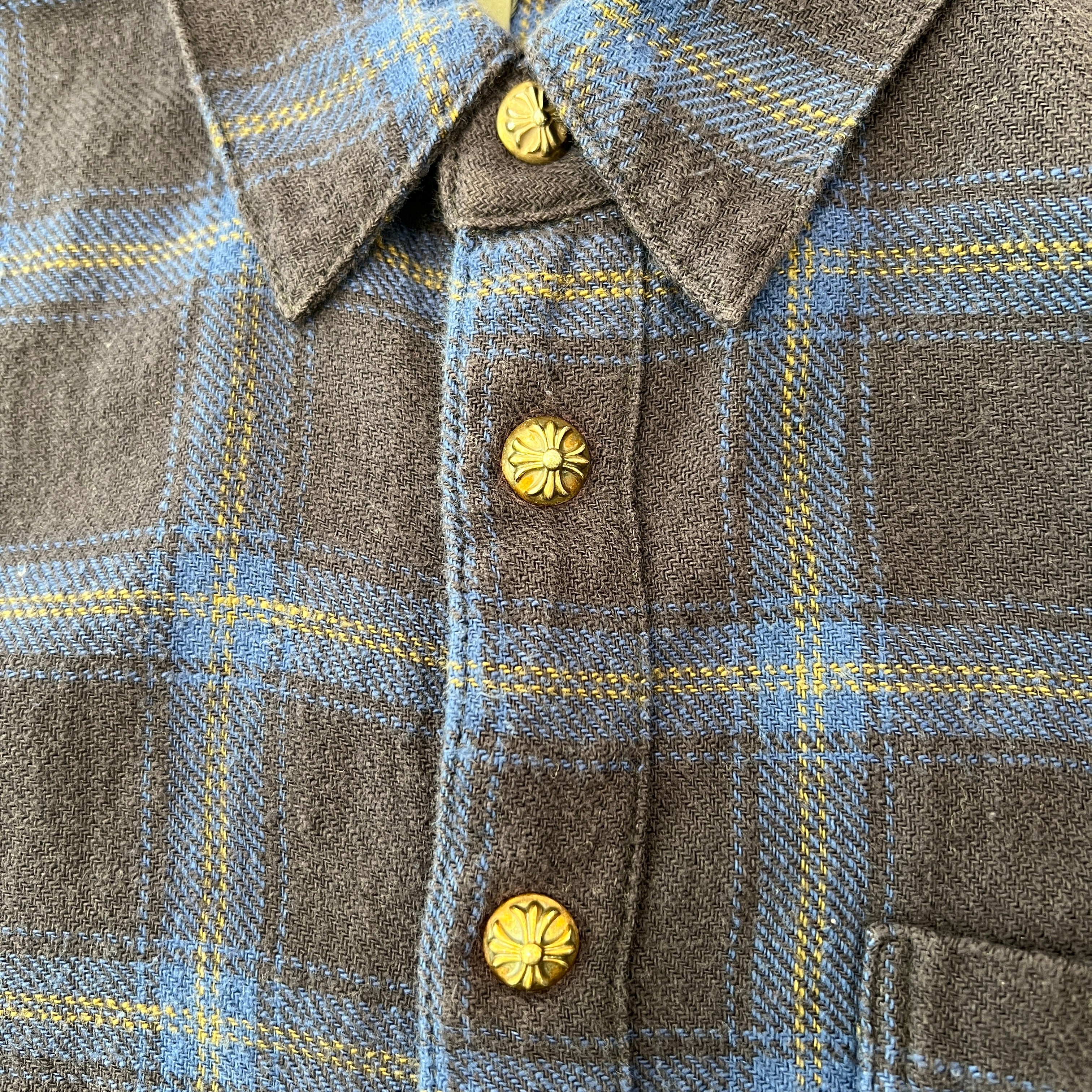 CHROME HEARTS Y NOT Loose Ends Check Shirt Size S クロムハーツ ワイノット ルーズエンド チェックシャツ サイズS