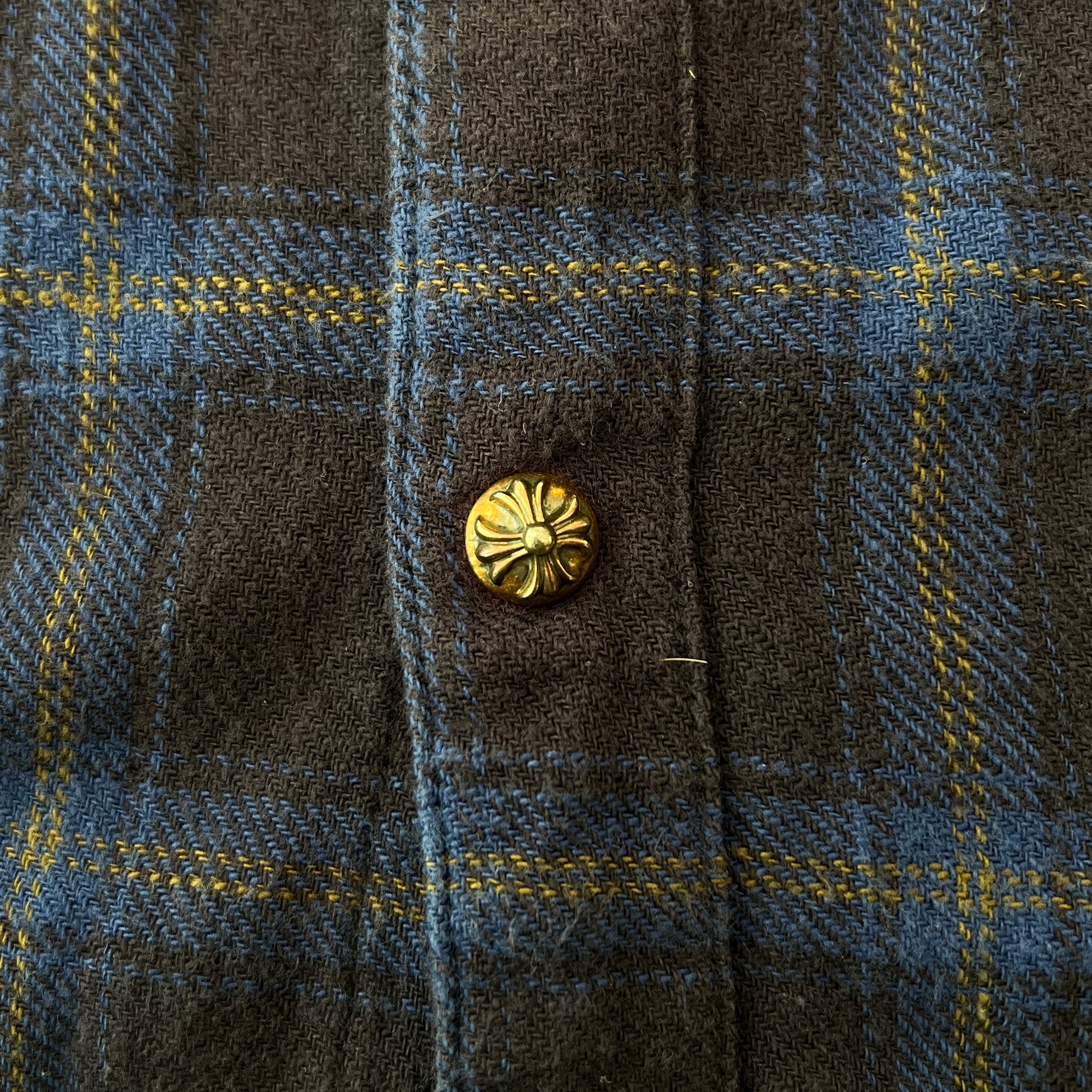 CHROME HEARTS Y NOT Loose Ends Check Shirt Size S クロムハーツ ワイノット ルーズエンド チェックシャツ サイズS