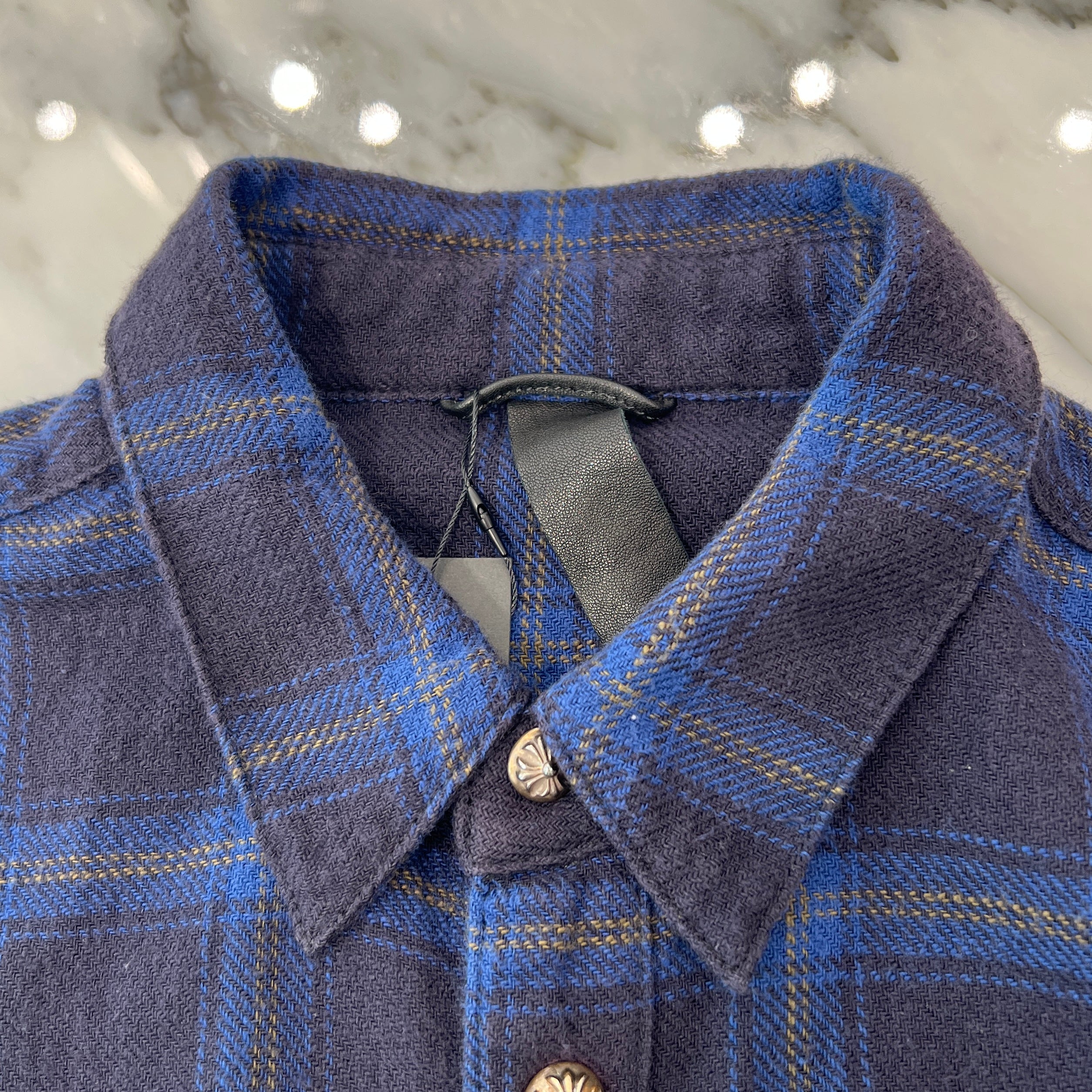 CHROME HEARTS Y NOT Loose Ends Check Shirt Size S クロムハーツ ワイノット ルーズエンド チェックシャツ サイズS