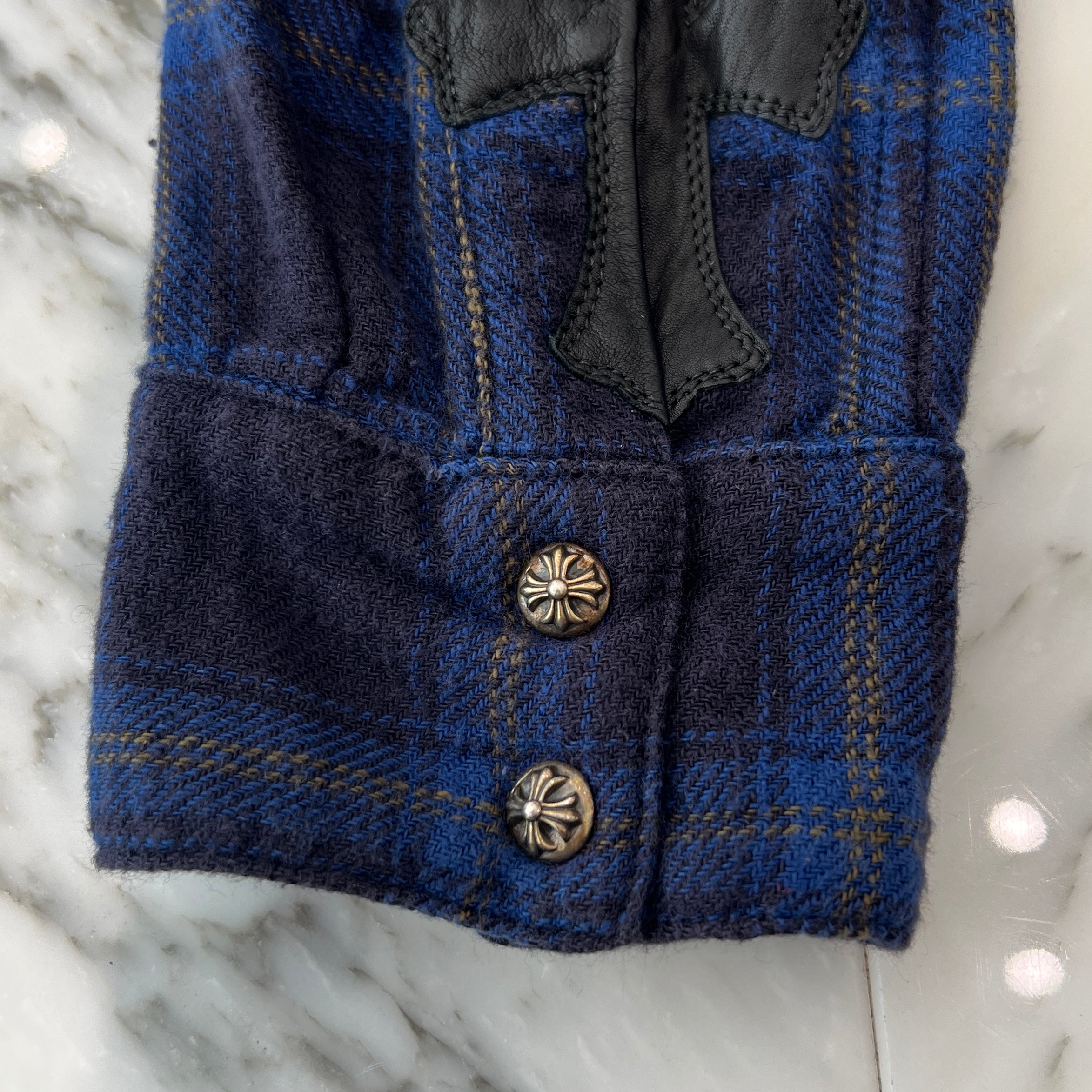 CHROME HEARTS Y NOT Loose Ends Check Shirt Size S クロムハーツ ワイノット ルーズエンド チェックシャツ サイズS