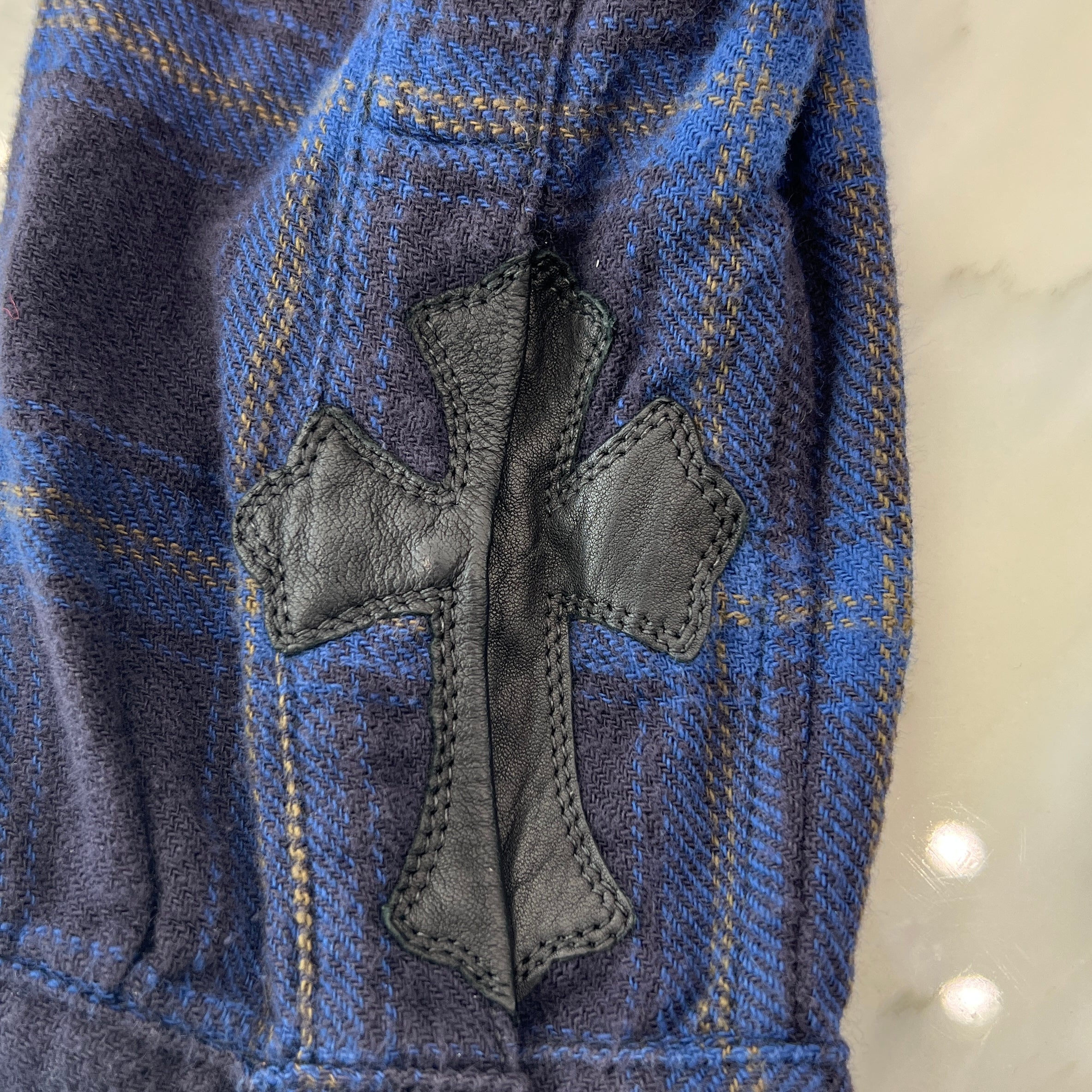 CHROME HEARTS Y NOT Loose Ends Check Shirt Size S クロムハーツ ワイノット ルーズエンド チェックシャツ サイズS