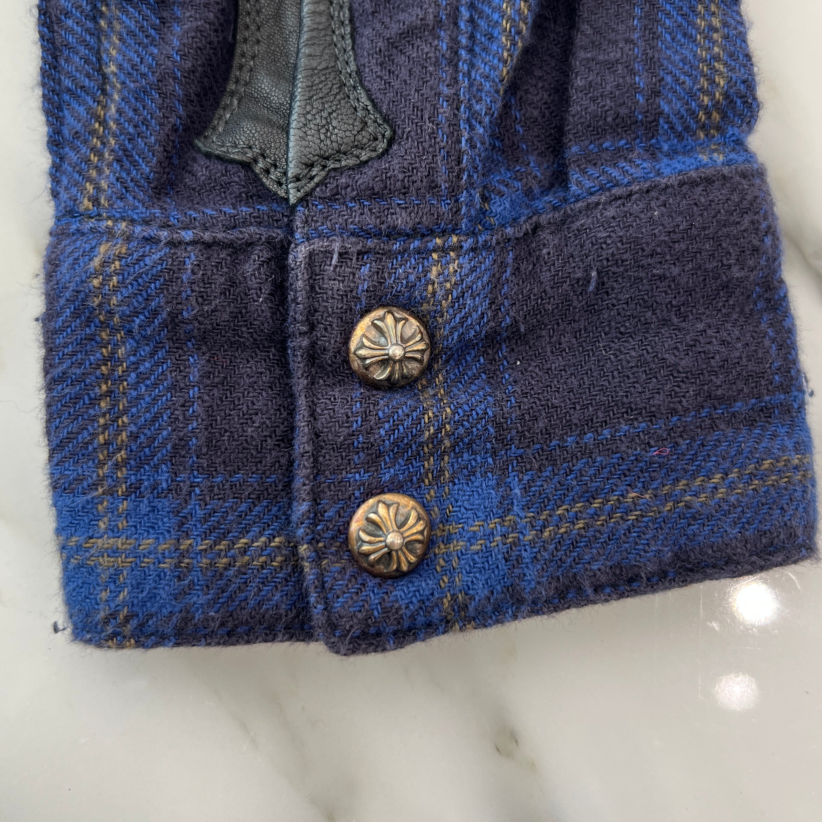 CHROME HEARTS Y NOT Loose Ends Check Shirt Size S クロムハーツ ワイノット ルーズエンド チェックシャツ サイズS