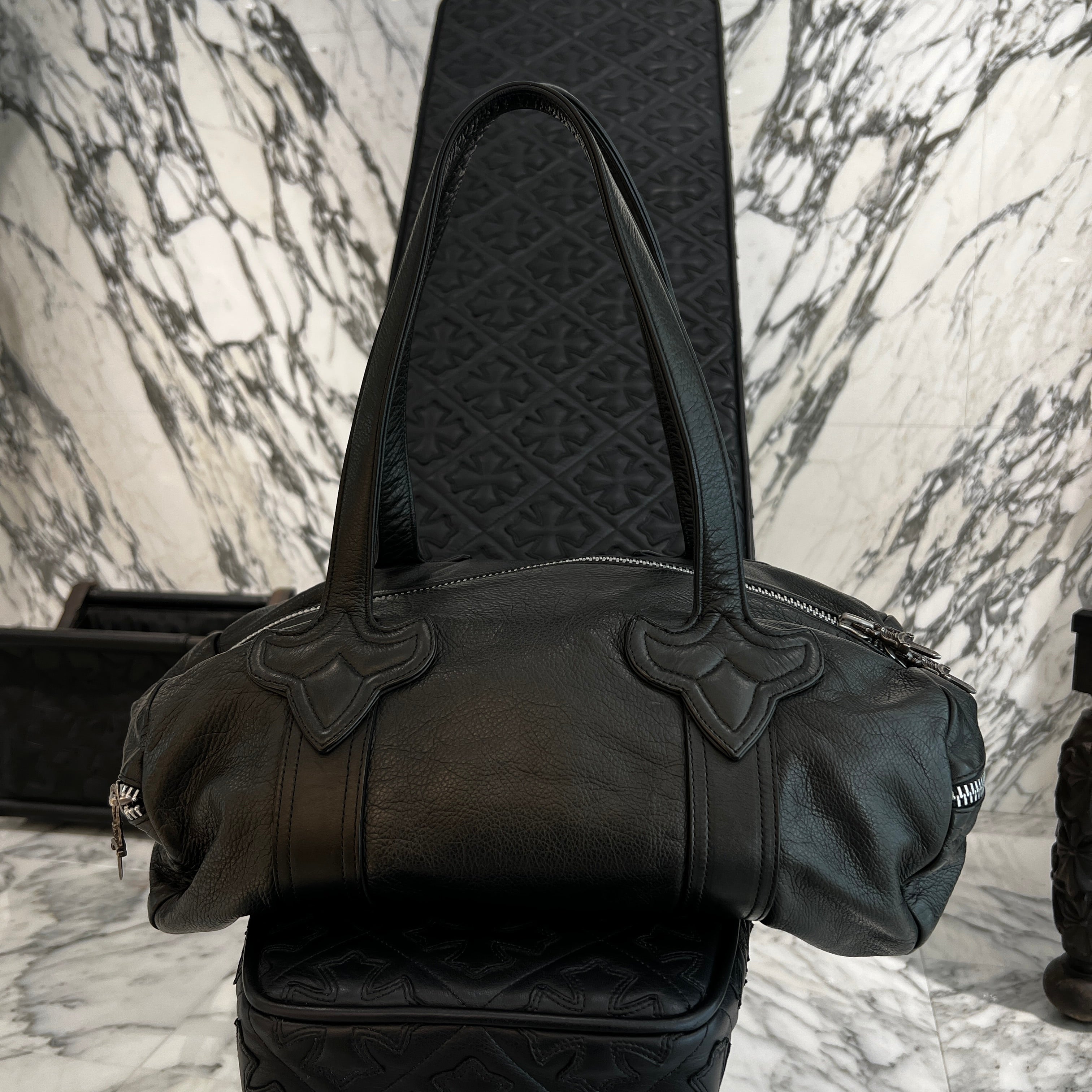 CHROME HEARTS FLARE Leather Duffle Bag Size XS クロムハーツ フレア レザーダッフルバッグ サイズXS