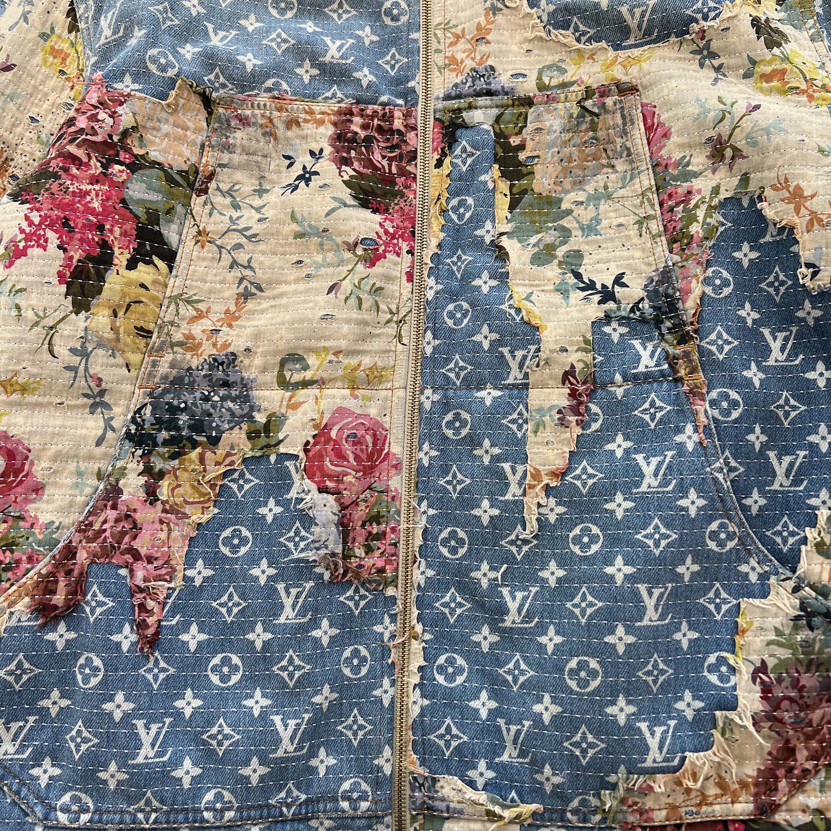 LOUIS VUITTON 2022AW Destroyed Workwear Denim Jacket HNA90W Size 52 ルイヴィトン デストロイド ワークウェア デニムジャケット サイズ52