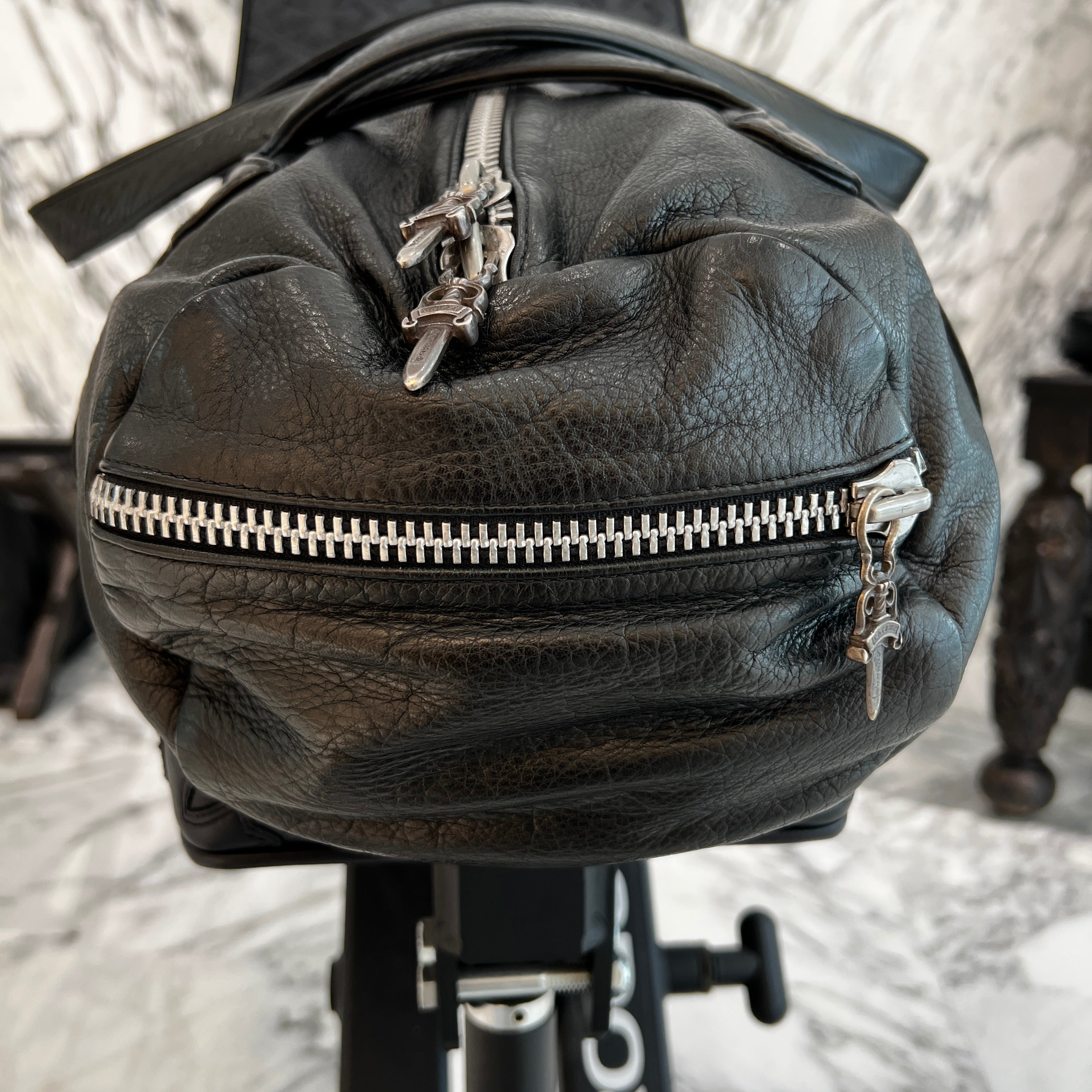 CHROME HEARTS FLARE Leather Duffle Bag Size XS クロムハーツ フレア