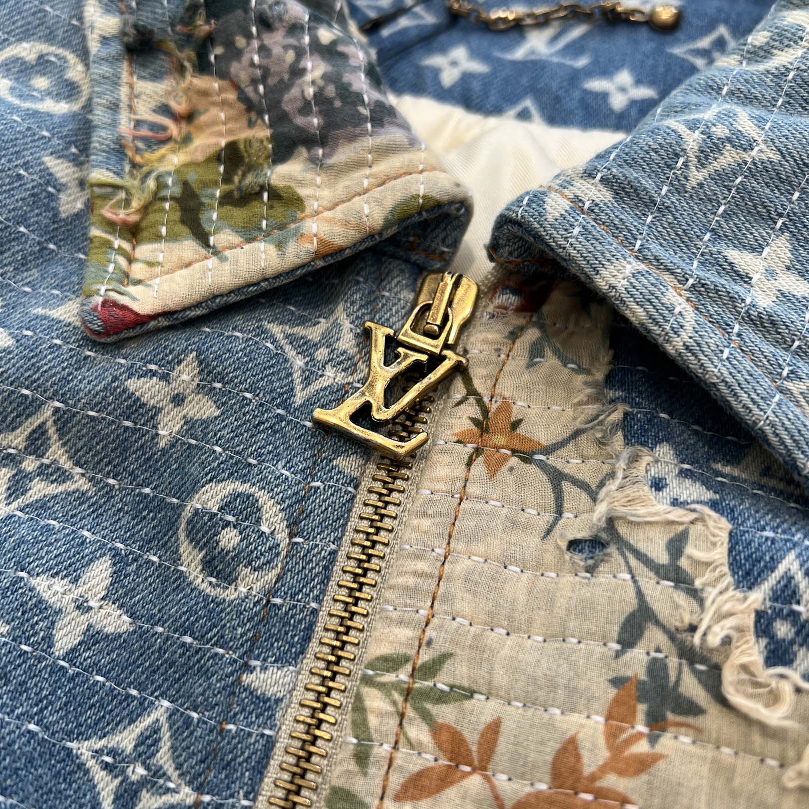 LOUIS VUITTON 2022AW Destroyed Workwear Denim Jacket HNA90W Size 52 ルイヴィトン デストロイド ワークウェア デニムジャケット サイズ52