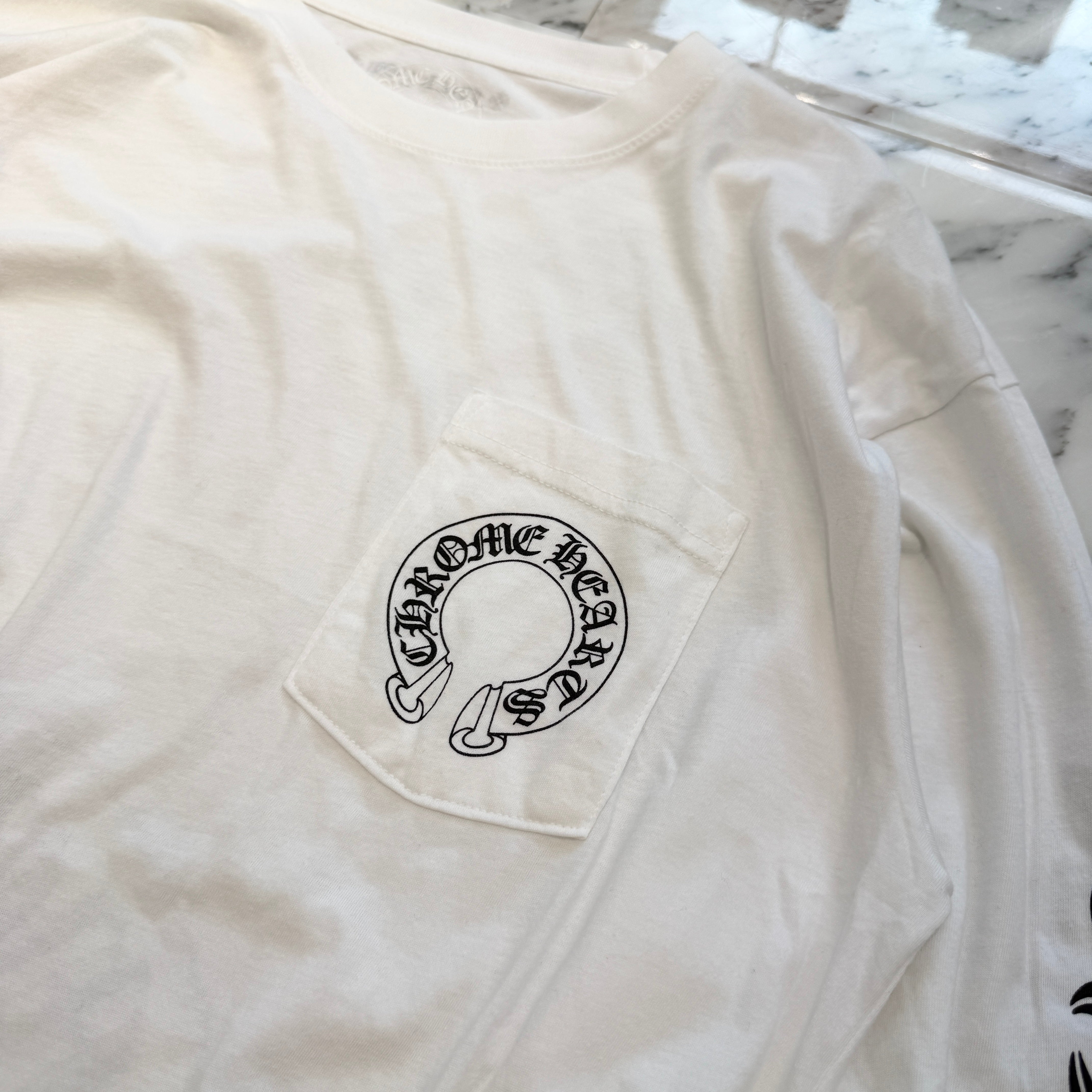 CHROME HEARTS Floral Cross Horseshoe Long Sleeve Tee Size XL クロムハーツ フローラルクロス ホースシュー ロングスリーブTシャツ サイズXL