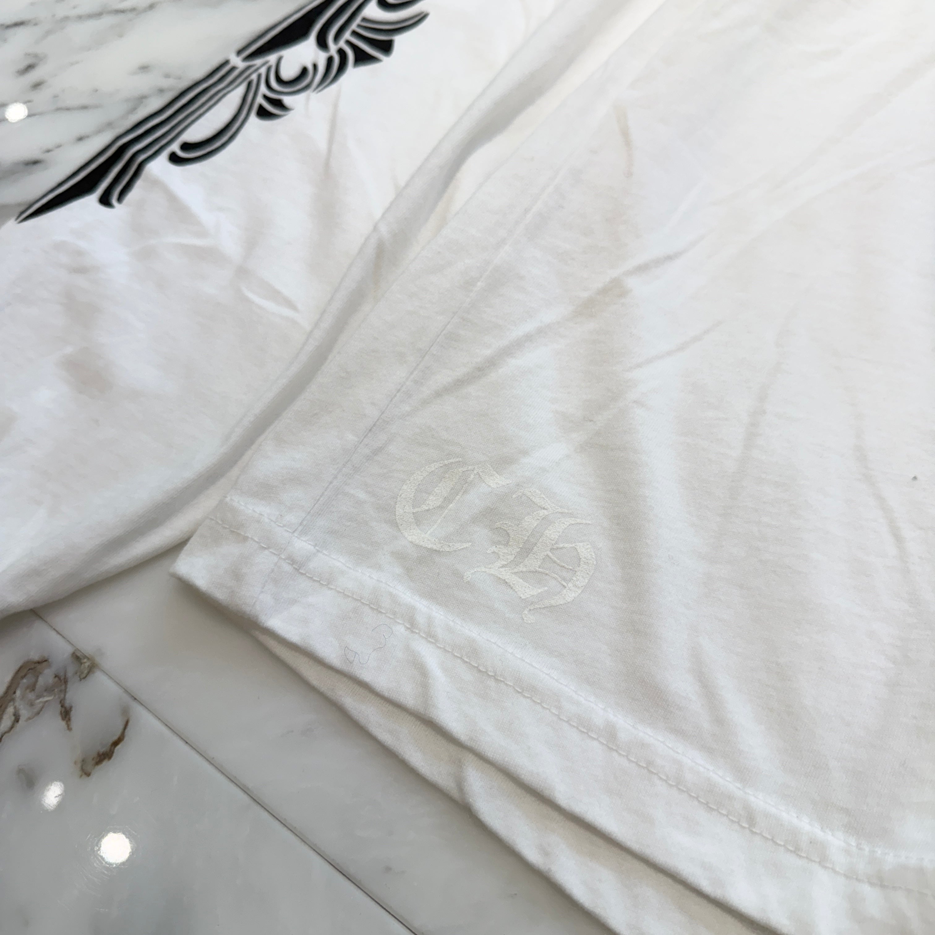 CHROME HEARTS Floral Cross Horseshoe Long Sleeve Tee Size XL クロムハーツ フローラルクロス ホースシュー ロングスリーブTシャツ サイズXL