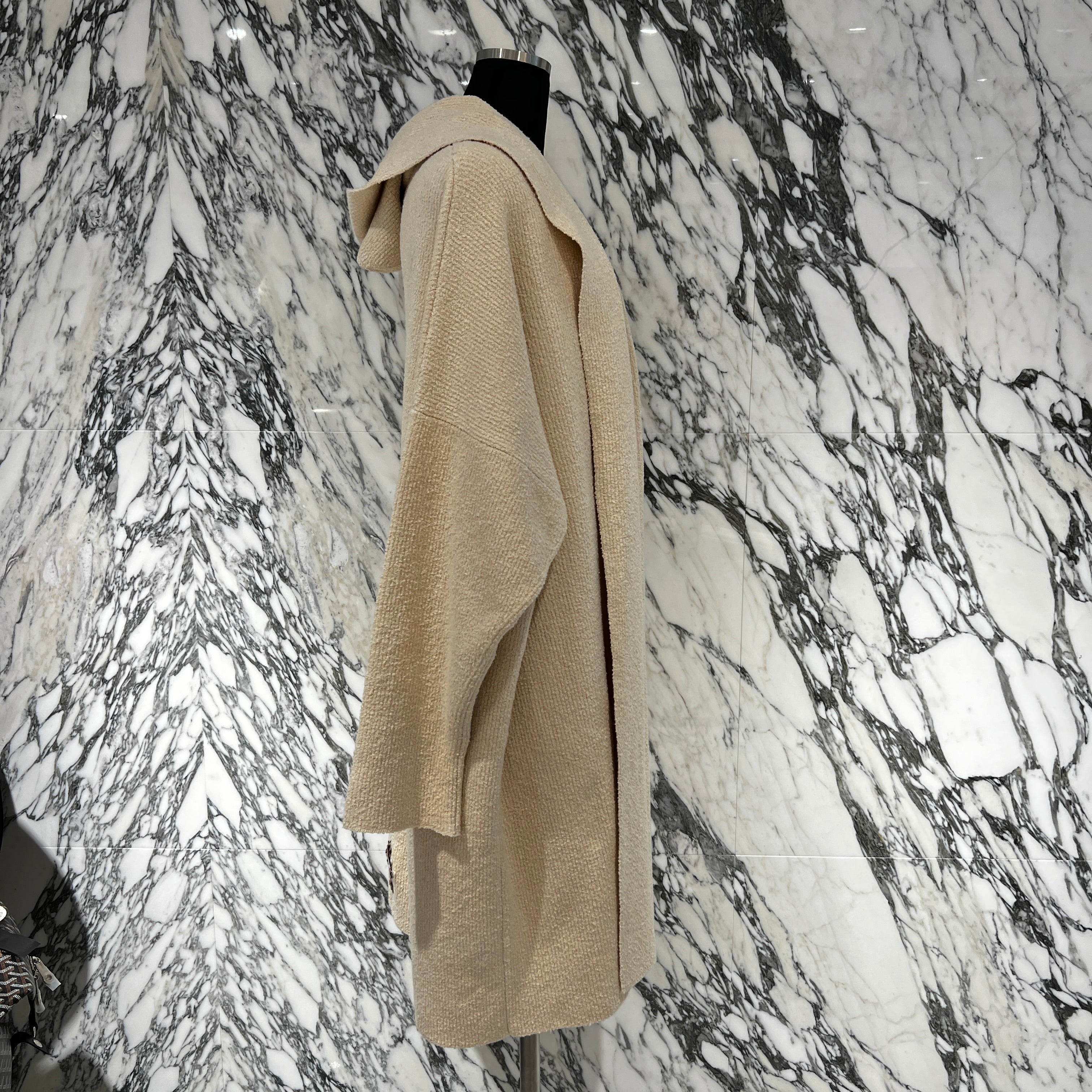 CHROME HEARTS Y NOT Leopard Harako Leather Cross Patch Knit Cardigan Coat Size LRG / XL （180/112B）クロムハーツ ワイノット レオパード ハラコ レザークロスパッチ ニット カーディガン コート サイズLRG / XL （180/112B）