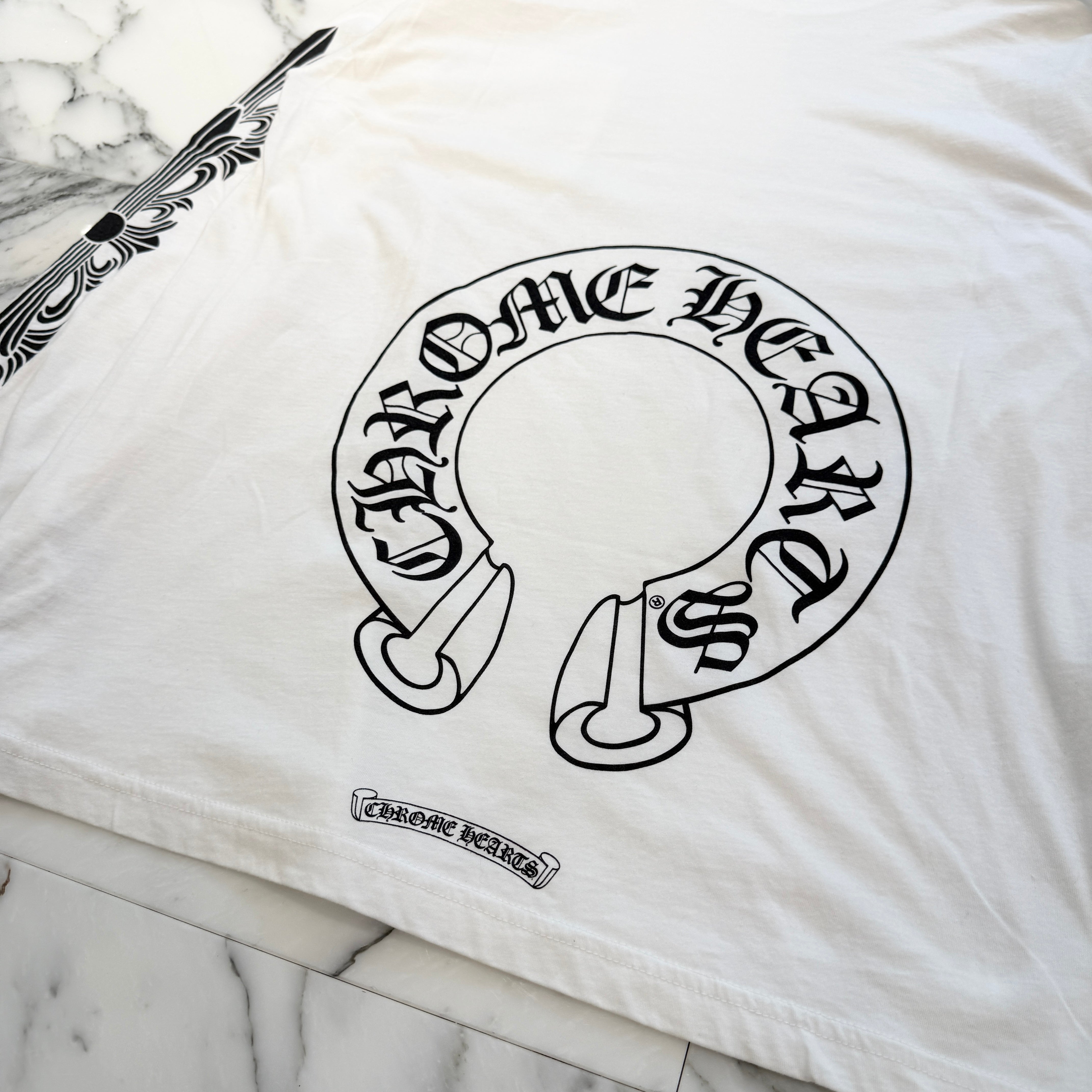 CHROME HEARTS Floral Cross Horseshoe Long Sleeve Tee Size XL クロムハーツ フローラルクロス ホースシュー ロングスリーブTシャツ サイズXL