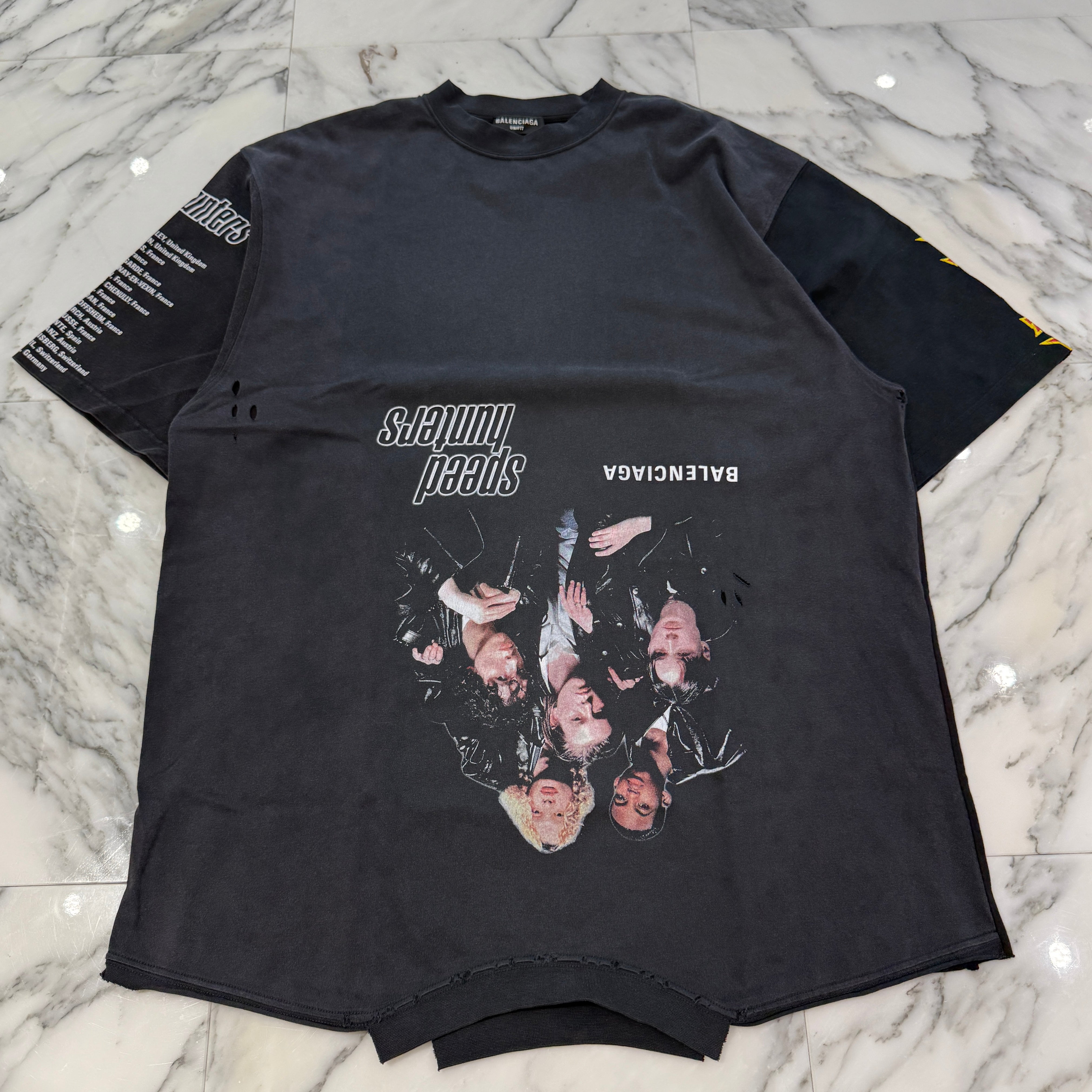 バレンシアガ スピードハンターズ プリント 半袖 Tシャツ オーバー 