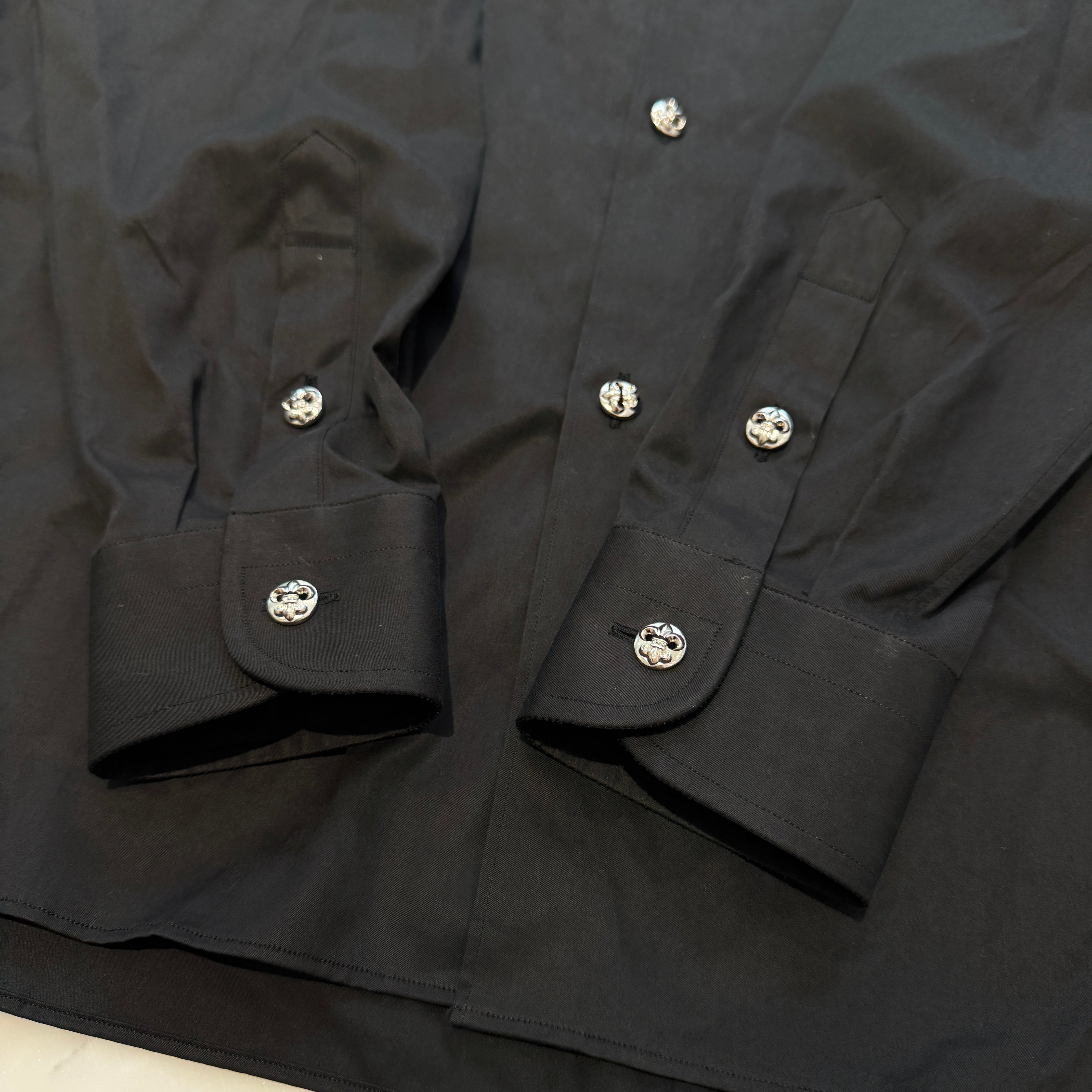 CHROME HEARTS BS FLARE Button Cotton Shirt Size 39 クロムハーツ BSフレアボタン コットンシャツ サイズ39