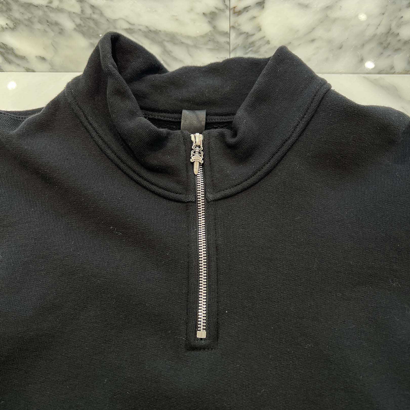 CHROME HEARTS Y NOT King Taco 3 Cemetery Cross Embroidery Half Zip Sweat Shirt Size XXL クロムハーツ ワイノット キングタコ 3セメタリークロス刺繍 ハーフジップ スウェットシャツ サイズXXL