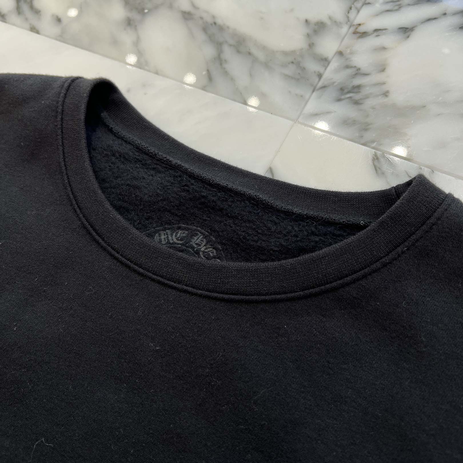 CHROME HEARTS Floral Cross Horseshoe Crewneck Sweat Shirts Size M クロムハーツ フローラルクロス ホースシュー クルーネック スウェットシャツ サイズM