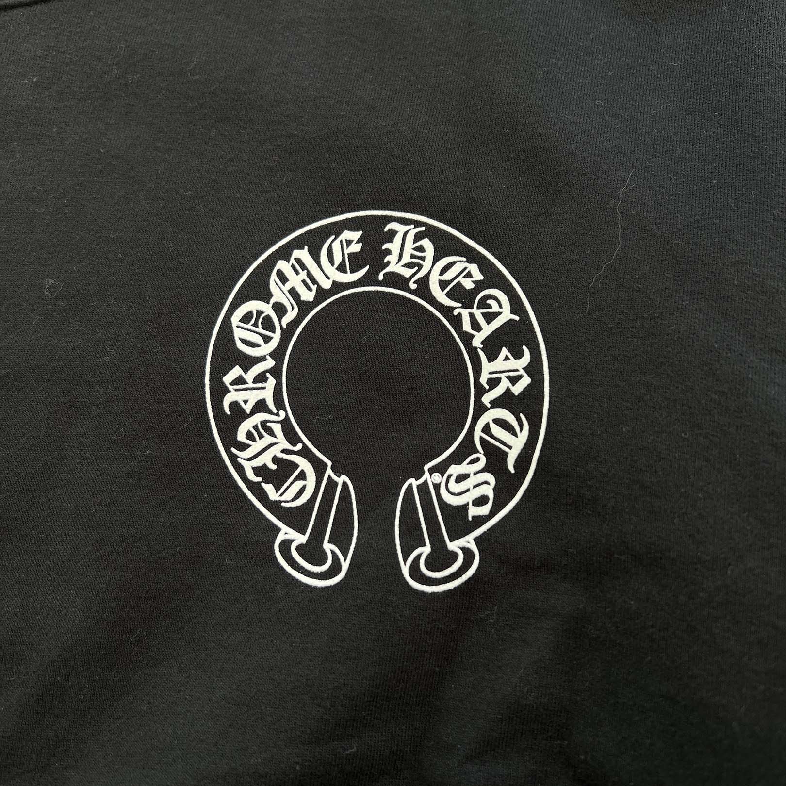 CHROME HEARTS Floral Cross Horseshoe Crewneck Sweat Shirts Size M クロムハーツ フローラルクロス ホースシュー クルーネック スウェットシャツ サイズM