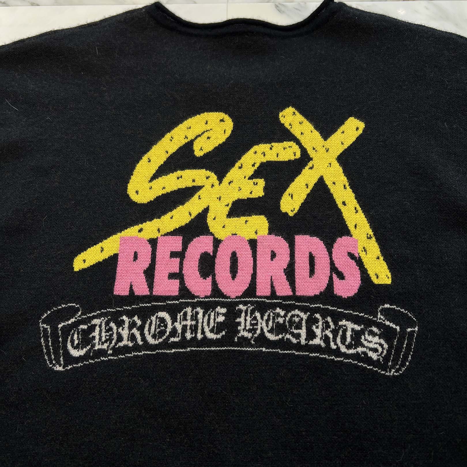 CHROME HEARTS × MATTY BOY Y NOT SEX RECORDS Cashmere Knit Sweater Size XL クロムハーツ × マッティボーイ ワイノット セックスレコーズ カシミヤ ニットセーター サイズXL