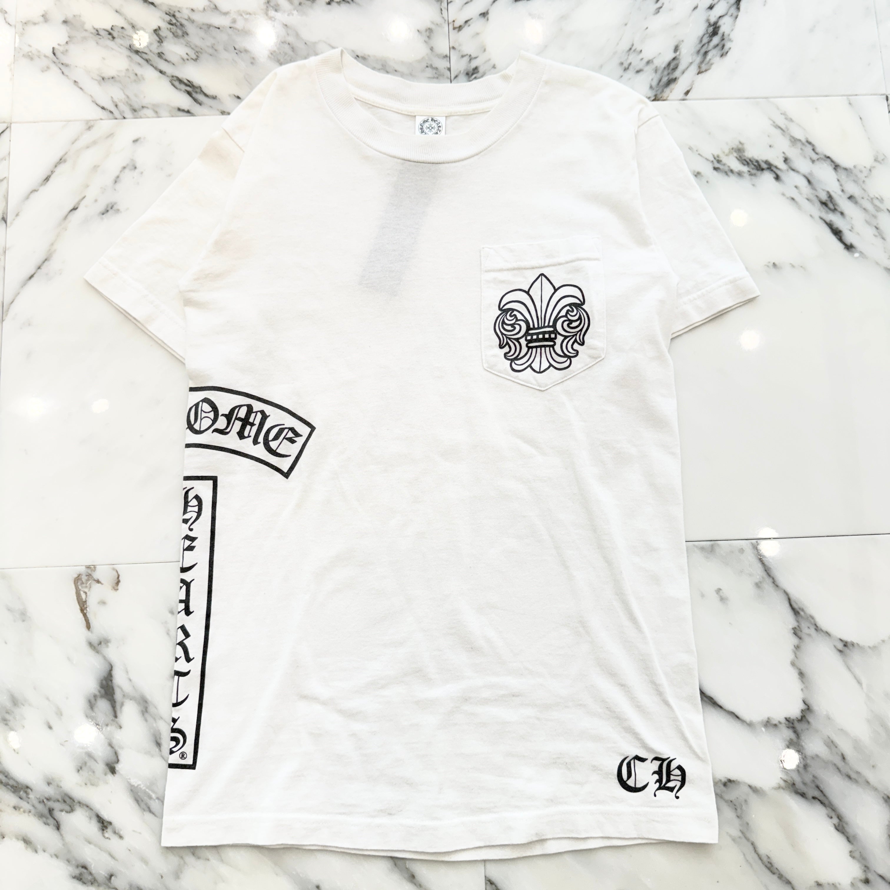 CHROME HEARTS BS Flare Side Vertical Logo Tee Size S クロムハーツ