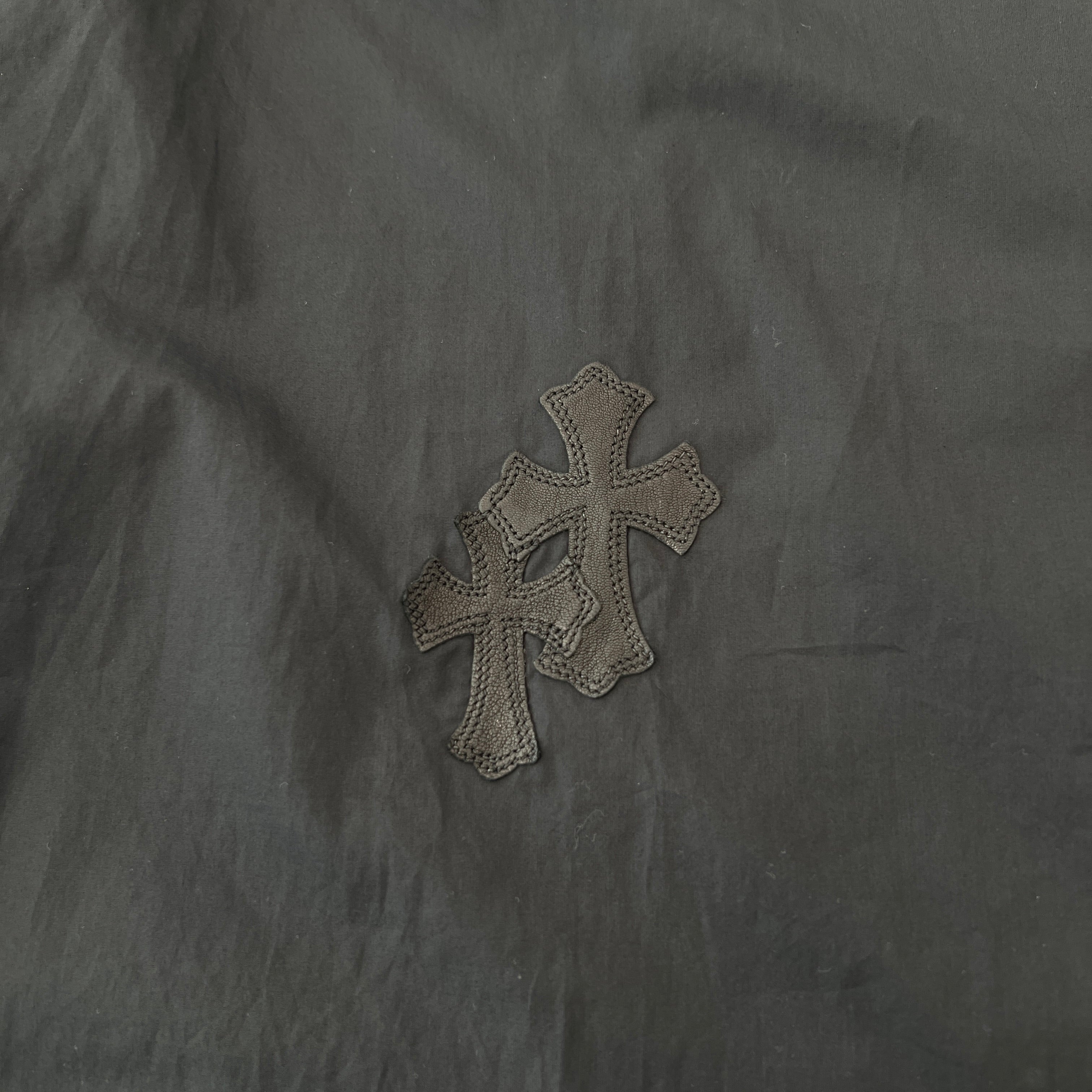 CHROME HEARTS YNOT Mahal Kita Cross Leather Patch Shirt Size S クロムハーツ ワイノット マハルキタ クロスレザーパッチ シャツ サイズS