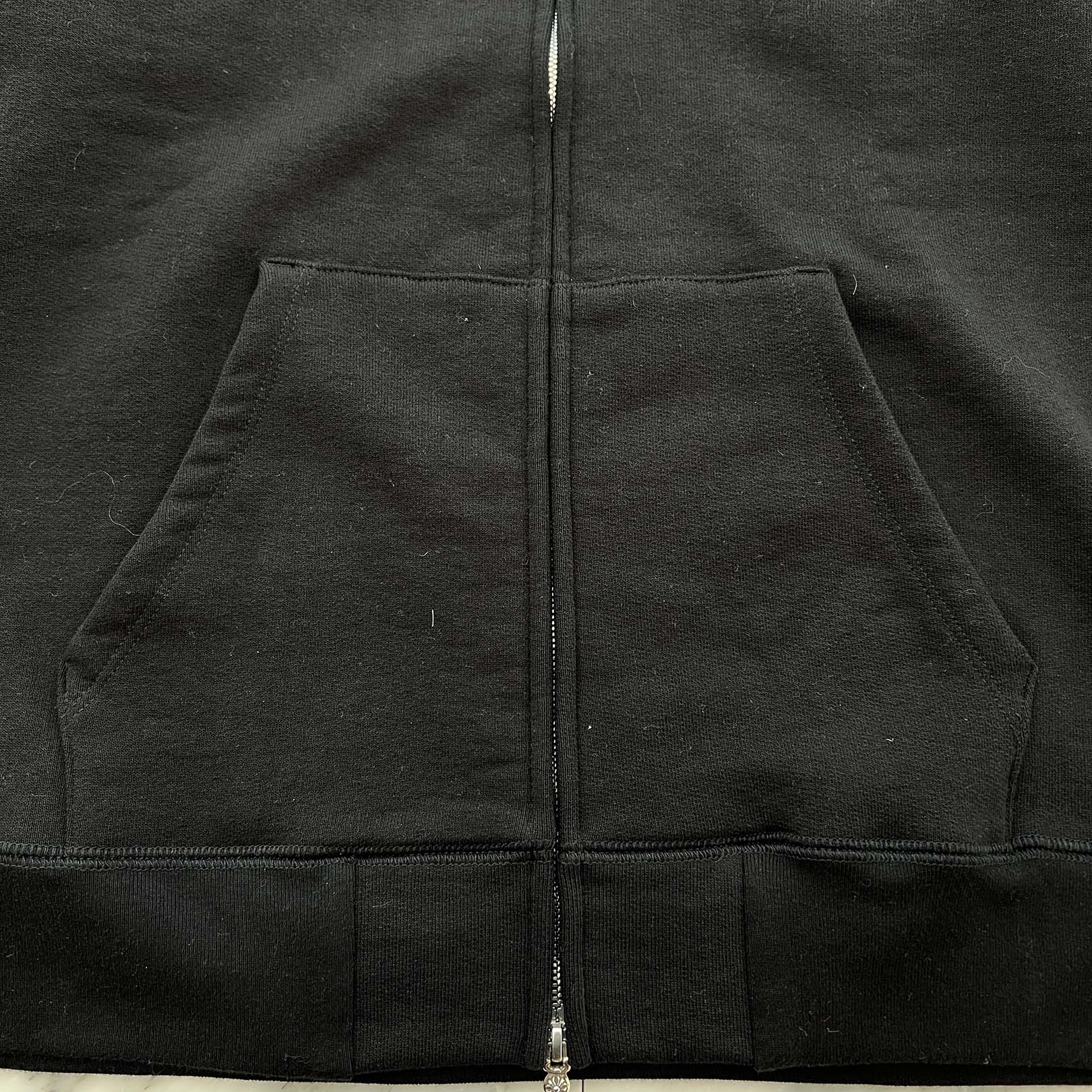 CHROME HEARTS Y NOT Cemetery Cross Leather Patch Zip Up Hoodie Size XL クロムハーツ ワイノット セメタリークロスレザーパッチ ジップアップ フーディー サイズXL