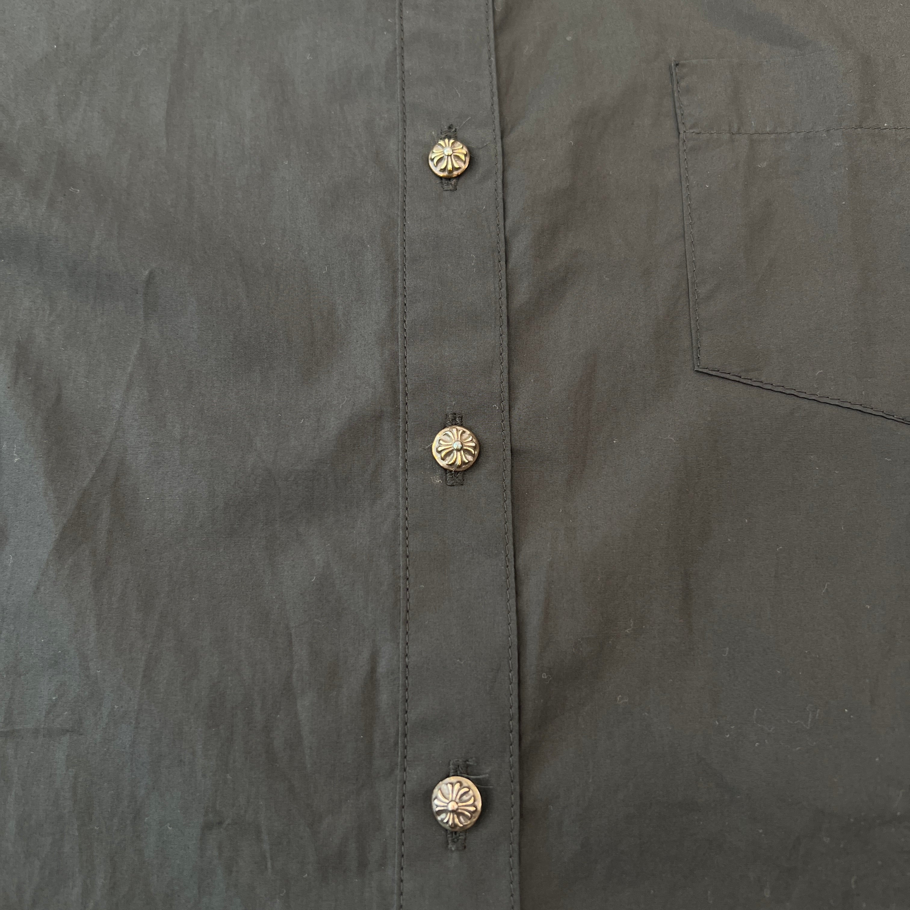 CHROME HEARTS YNOT Mahal Kita Cross Leather Patch Shirt Size S クロムハーツ ワイノット マハルキタ クロスレザーパッチ シャツ サイズS