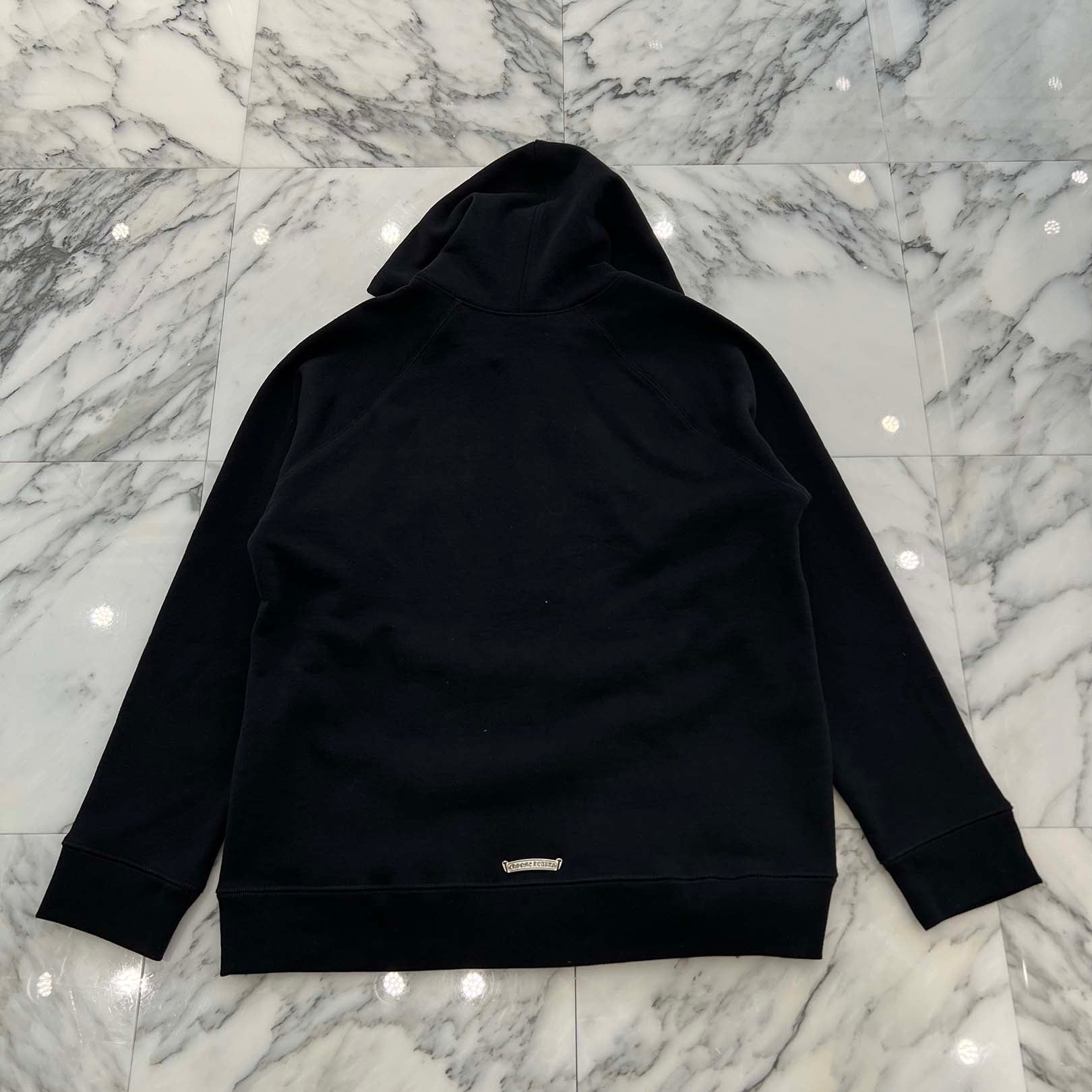 CHROME HEARTS Y NOT Cemetery Cross Leather Patch Zip Up Hoodie Size XL クロムハーツ ワイノット セメタリークロスレザーパッチ ジップアップ フーディー サイズXL