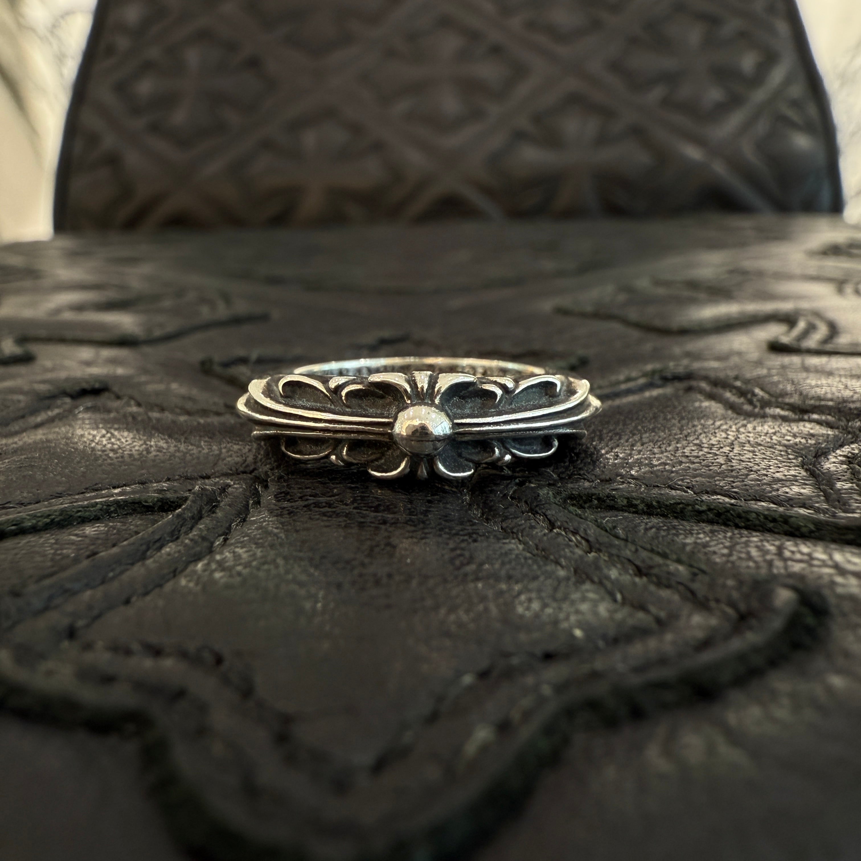 CHROME HEARTS Baby Classic Floral Cross Ring 13.5号 クロムハーツ ベイビークラシック フローラルクロス リング サイズ13.5号