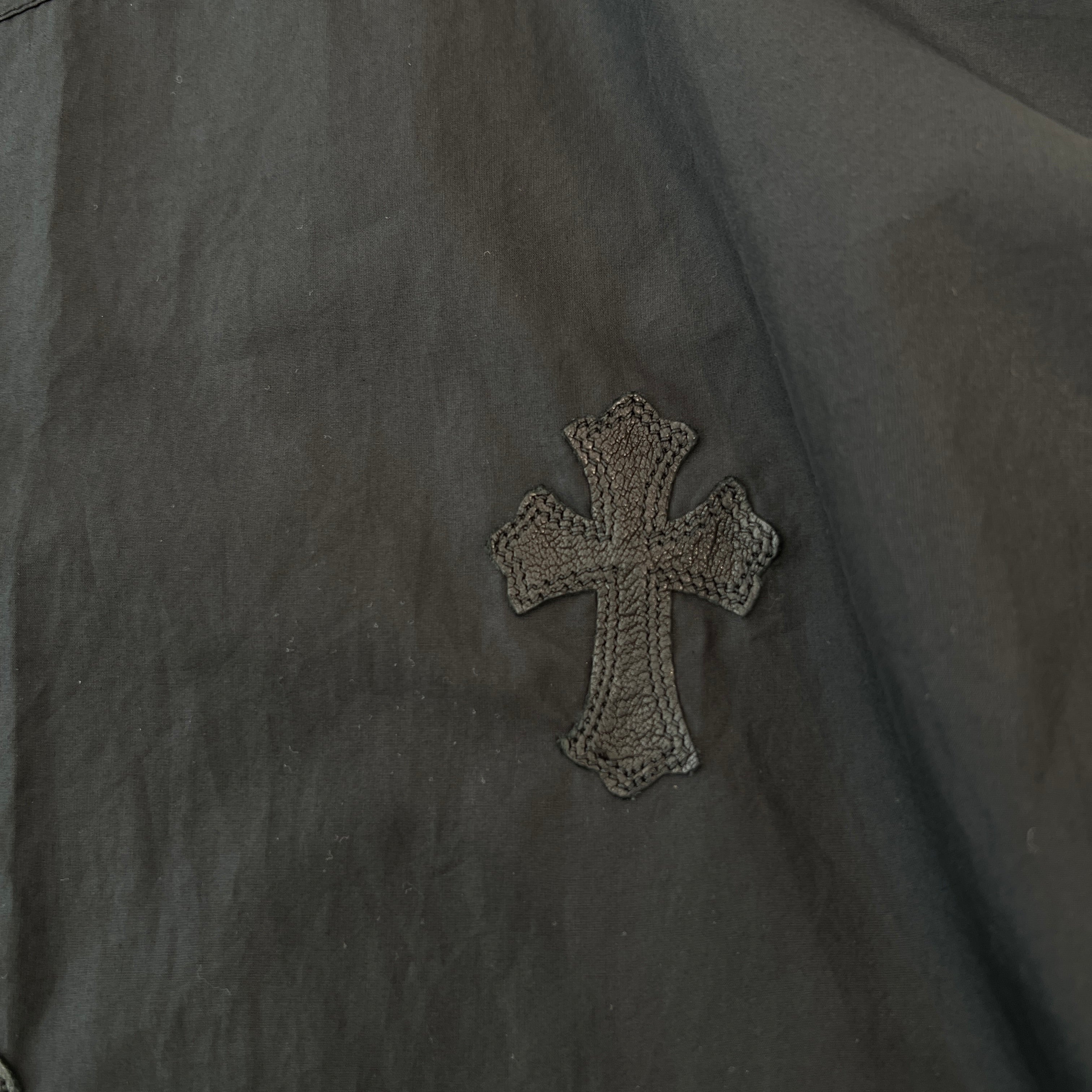 CHROME HEARTS YNOT Mahal Kita Cross Leather Patch Shirt Size S クロムハーツ ワイノット マハルキタ クロスレザーパッチ シャツ サイズS