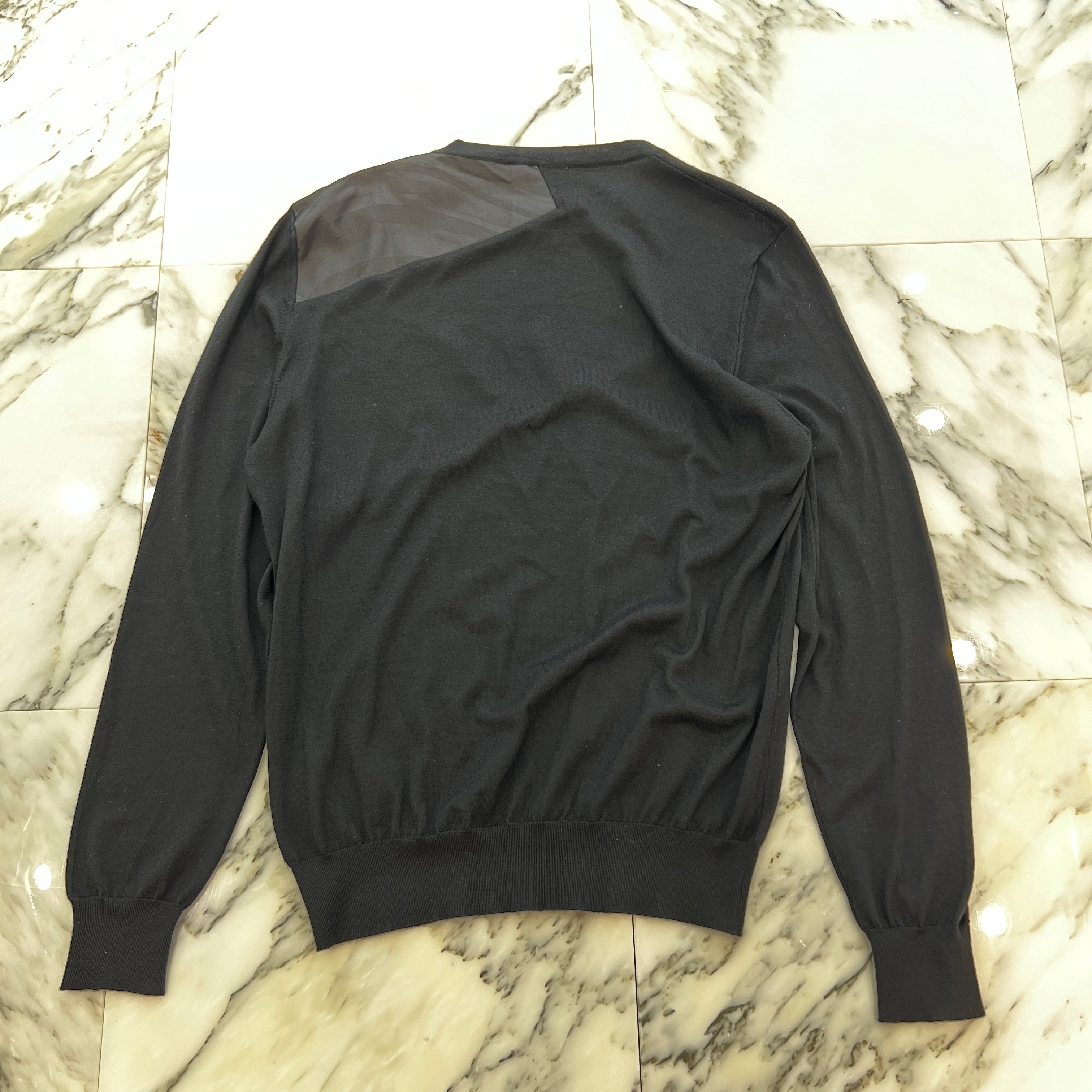 HERMES Silk Switching Cotton Knit Long Sleeve Shirt Size L エルメス シルク切替 コットンニット ロングスリーブ Tシャツ サイズL