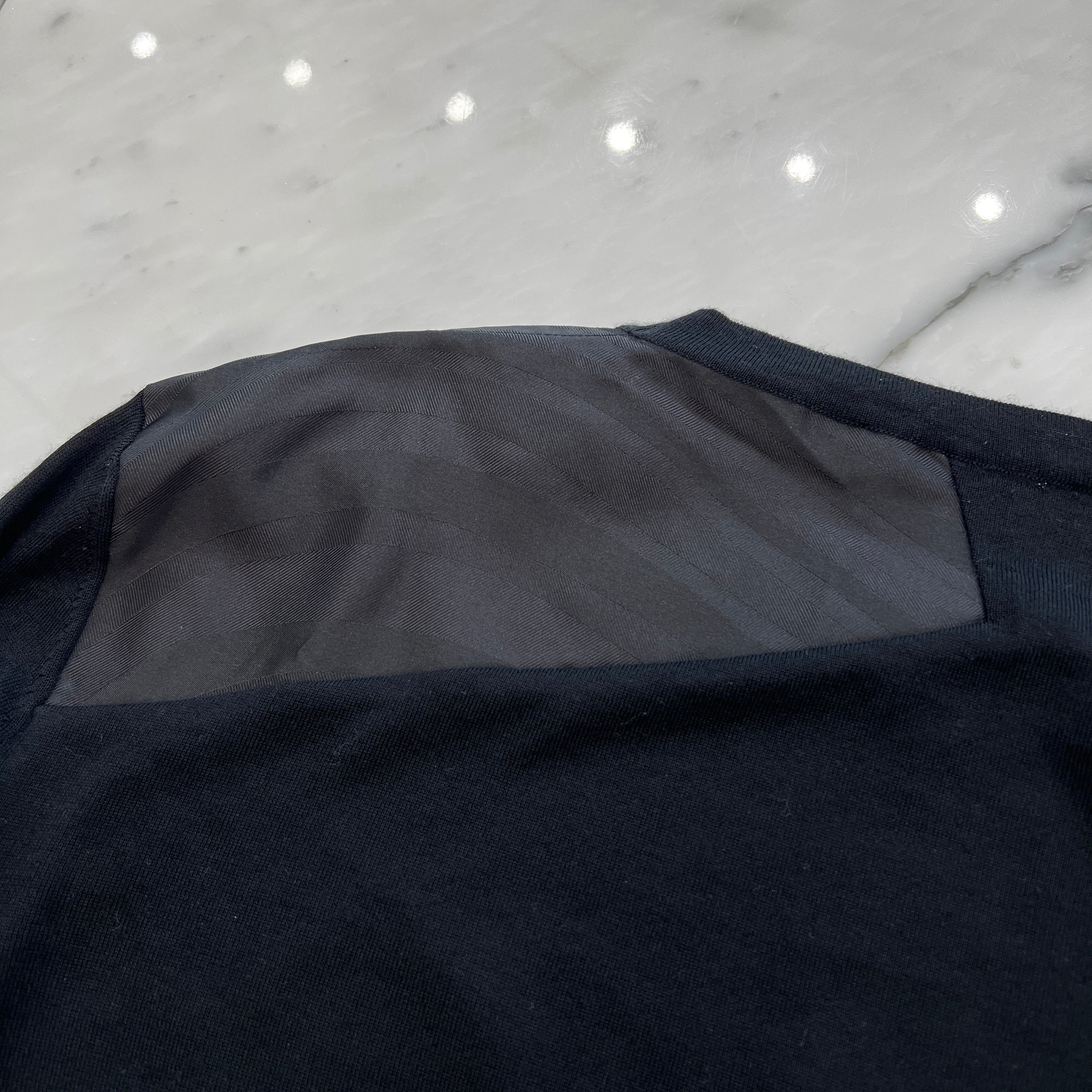 HERMES Silk Switching Cotton Knit Long Sleeve Shirt Size L エルメス シルク切替 コットンニット ロングスリーブ Tシャツ サイズL